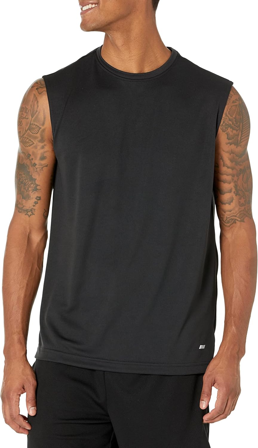 Essentials Men's Active Performance Tech Muscle Tank Pack of 2