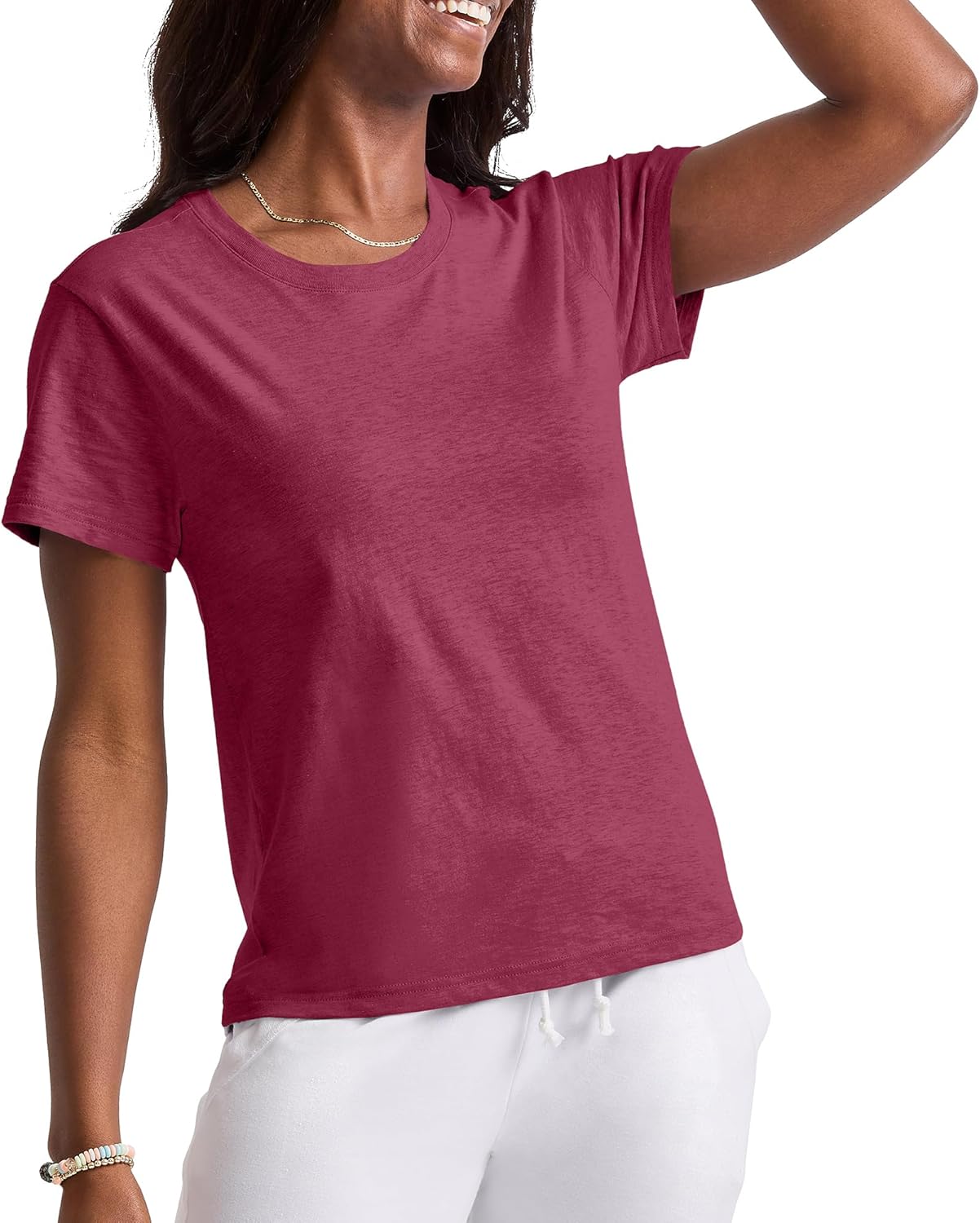 Cotton Crewneck Tee, Classic Fit T-Shirt for Women