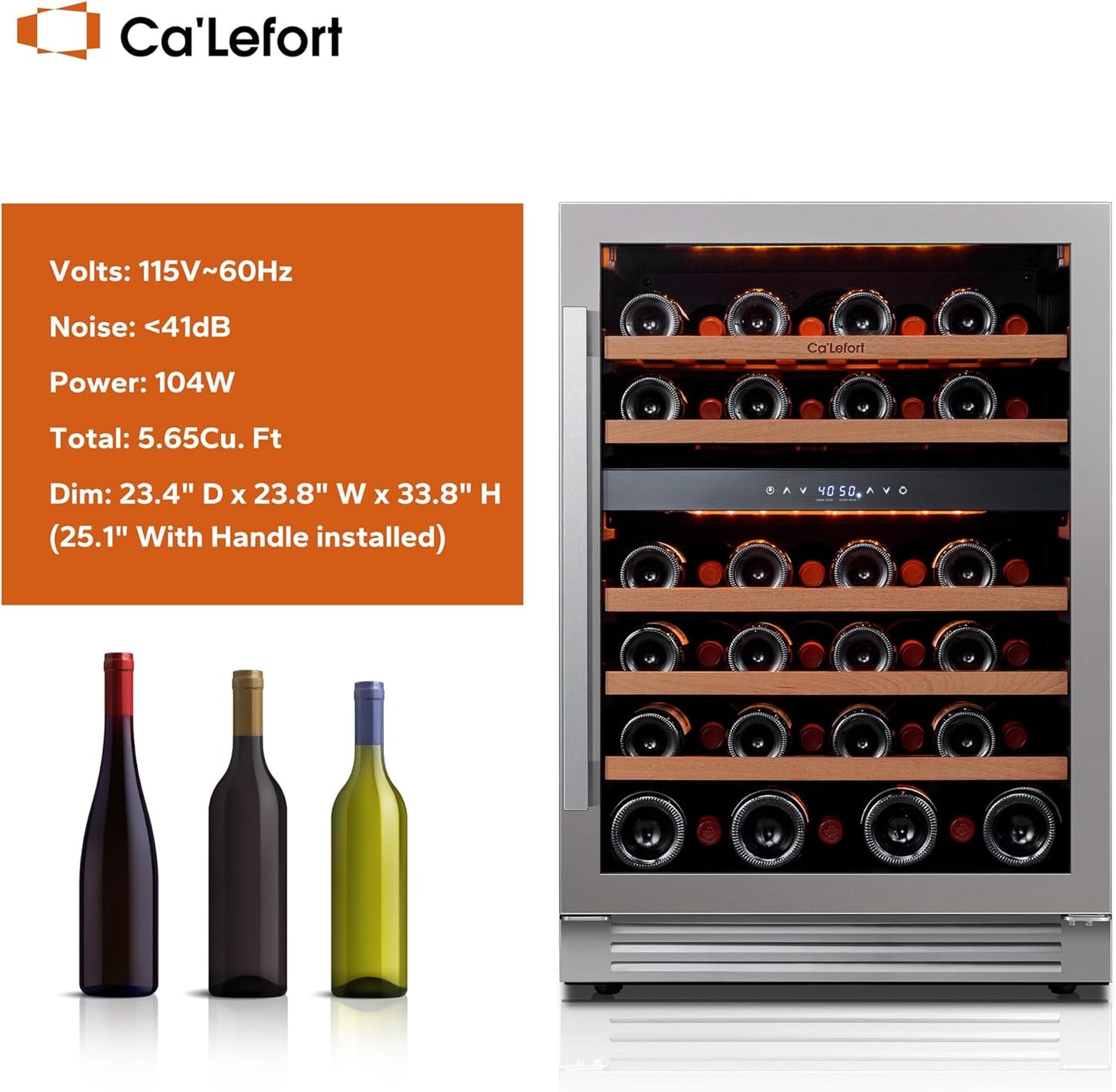 24 Inch Wine Fridge 54 Bottle Wine Cooler Refrigerator