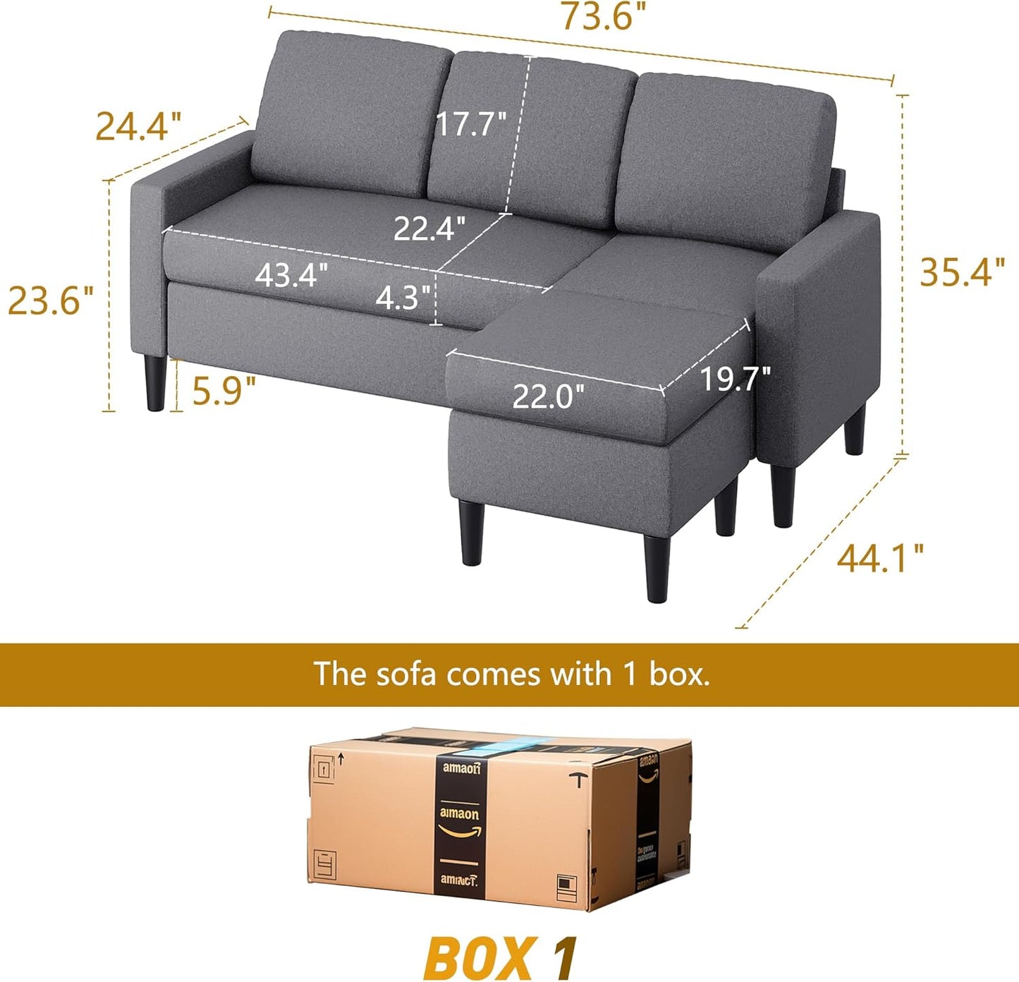 110 Inch U Shaped Sectional Sofa with Double Chaise Black