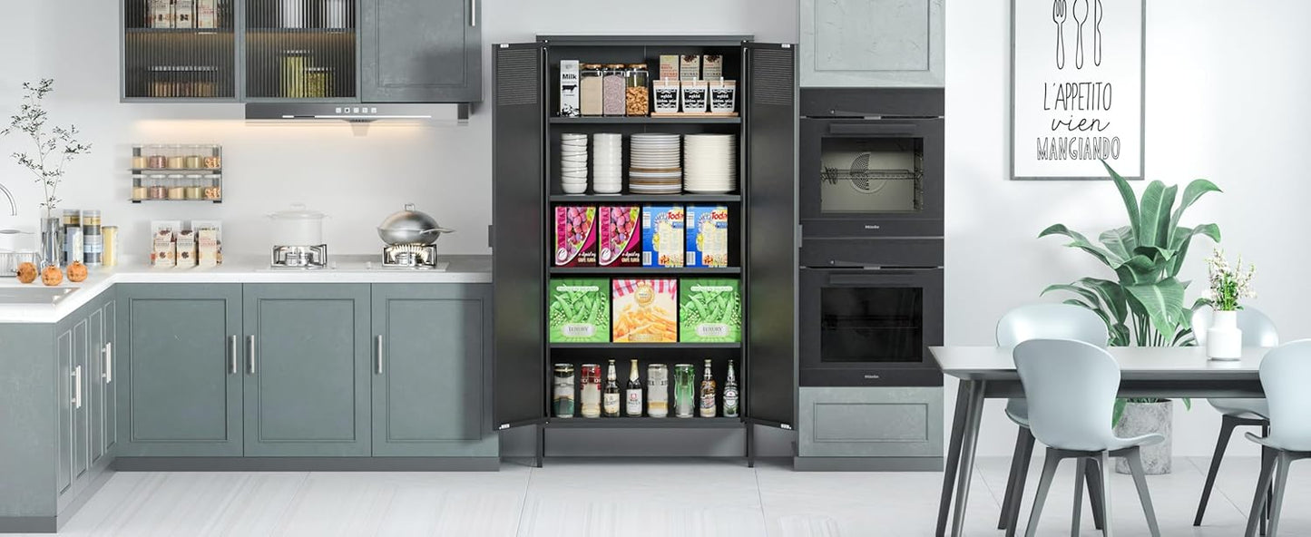 2 Door Storage Sideboard Metal Storage Cabinet with 2 Adjustable Shelf