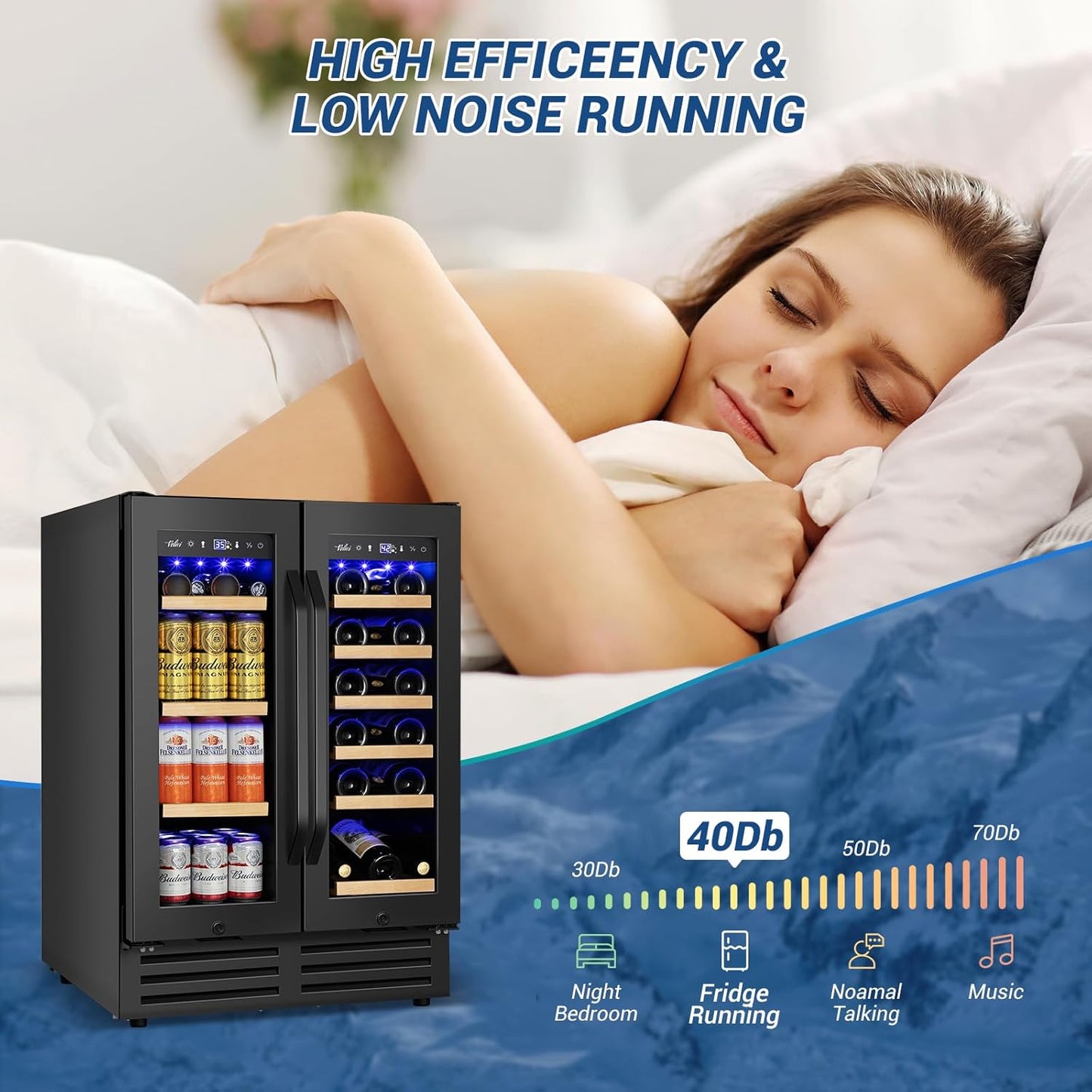 24 Inch Beverage Refrigerator Outdoor Under Counter Beverage Cooler for Patio