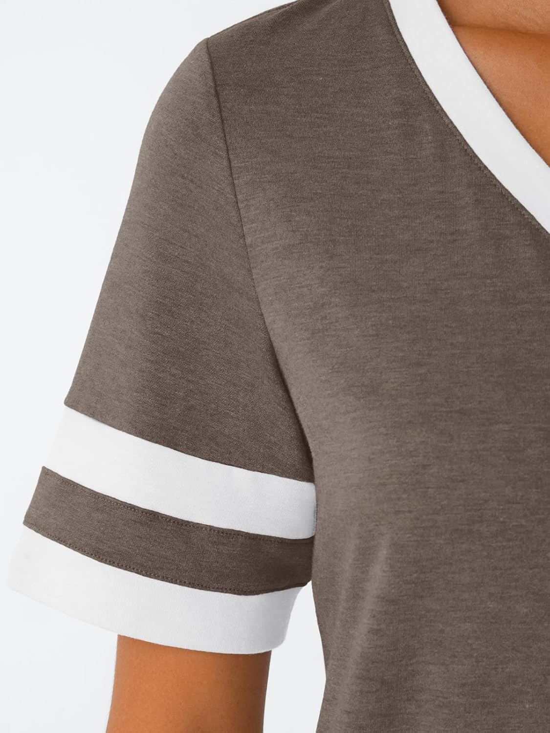 Women's Short Sleeve V Neck T Shirts Trendy Casual Spring Tops