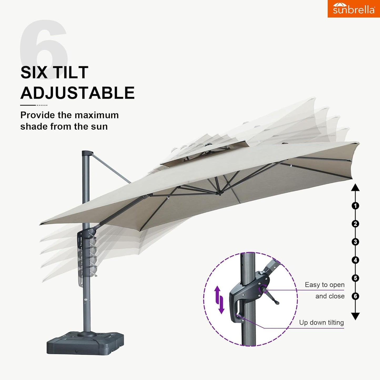 12ft Patio Umbrella with Base Large Outdoor Square Umbrella
