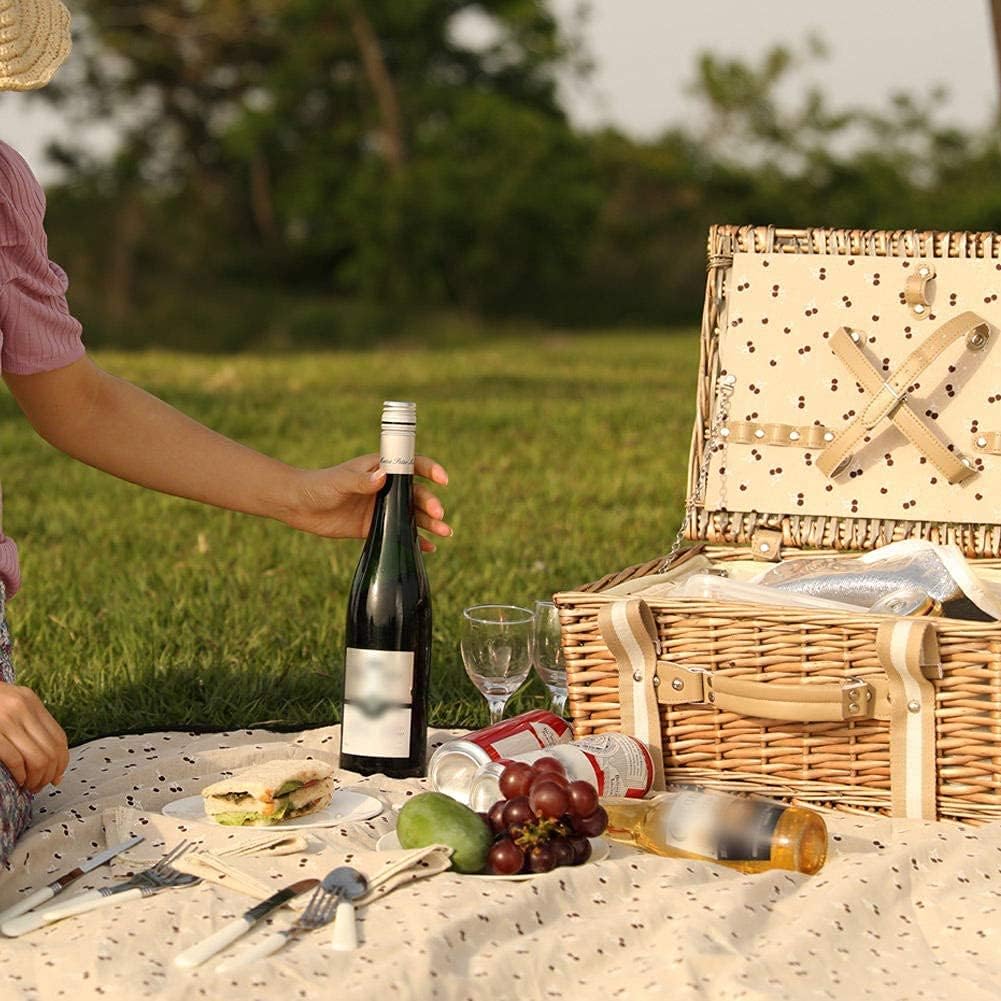 19Pcs Picnic Basket for 2 with Blanket