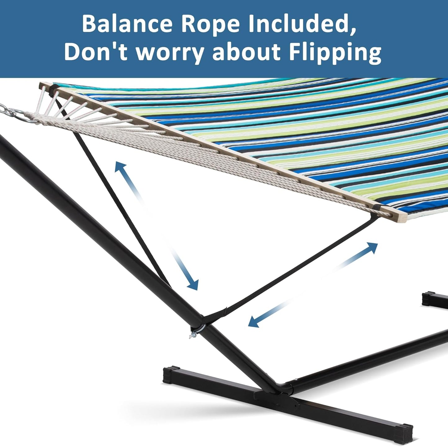 2 Person Hammock with Stand Heavy Duty Portable Dark Grey