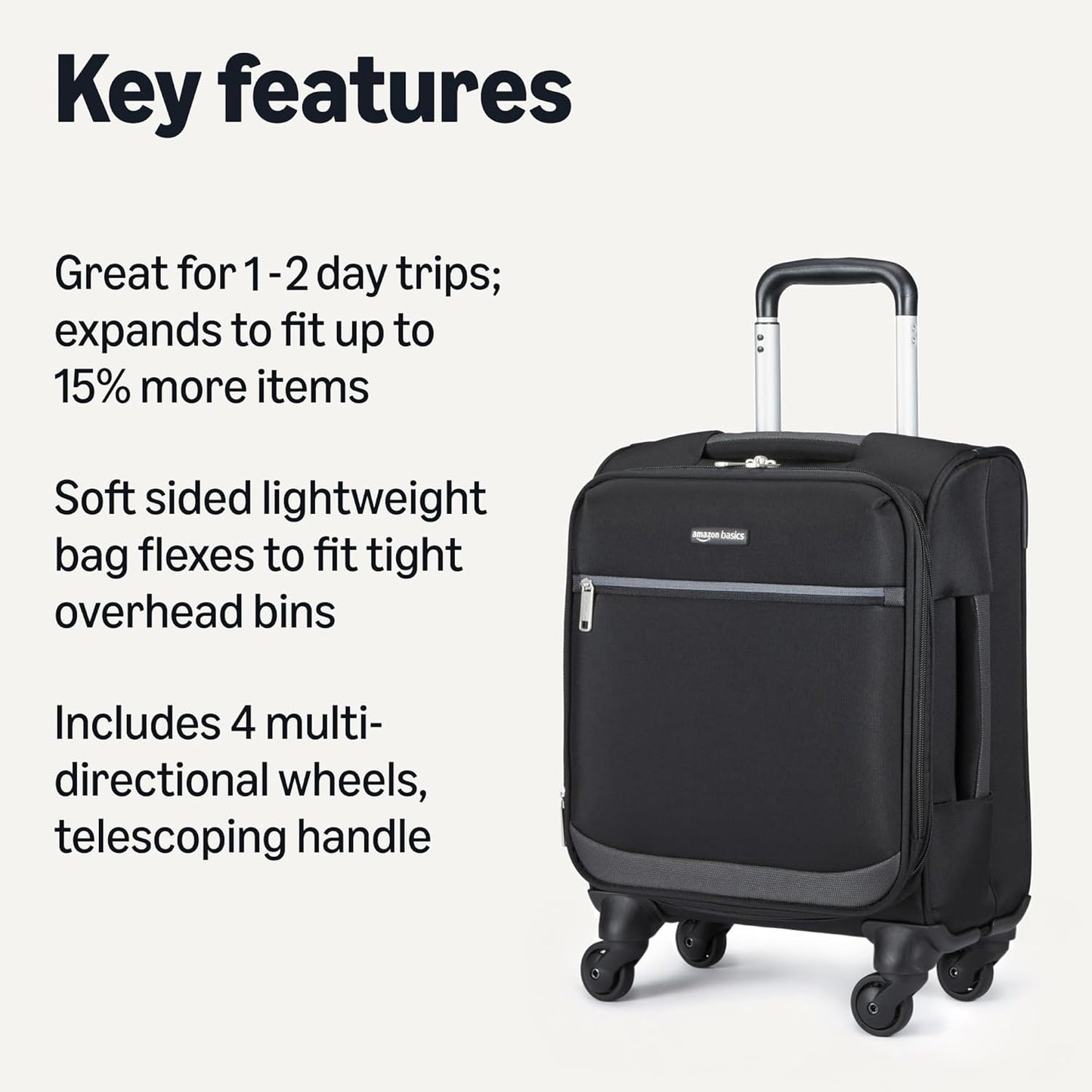 20" Luggage, Softside Suitcase With TSA Lock