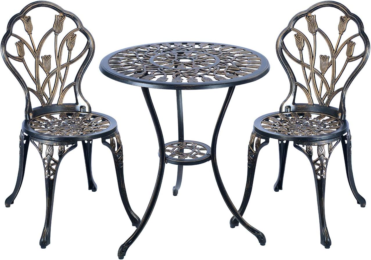 Mandolin Patio Table and Chairs 5 Piece Outdoor Dining Set