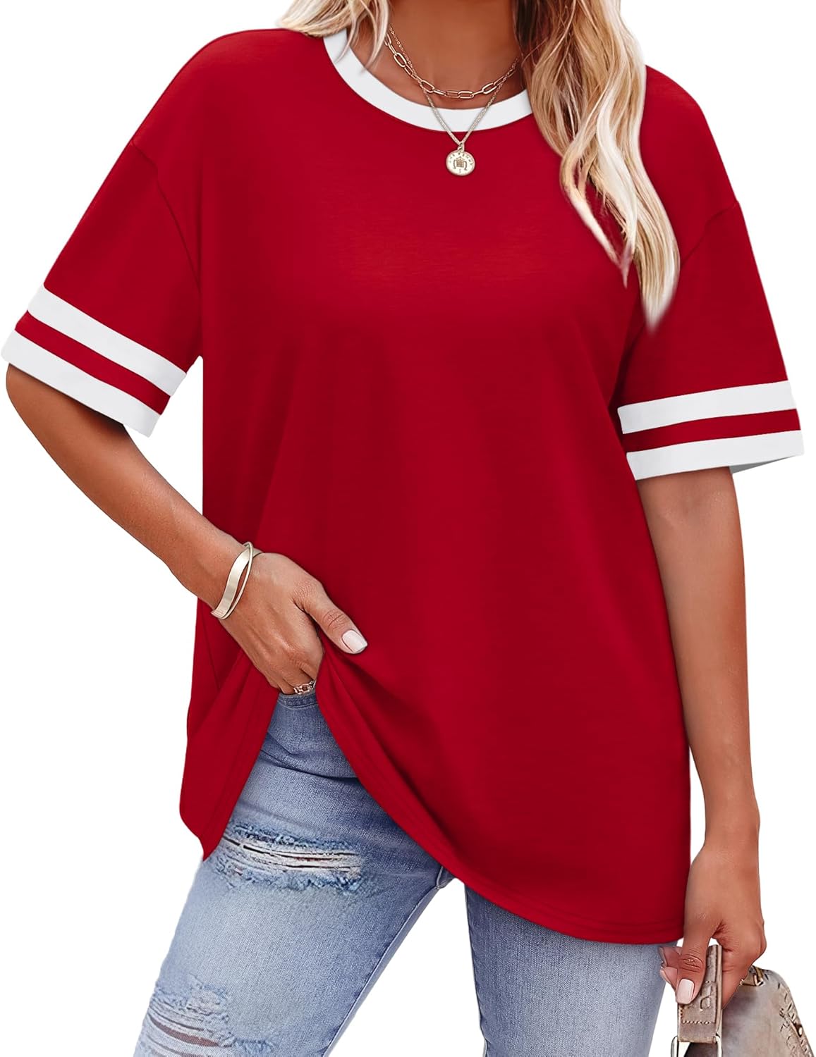 Womens T Shirts Loose Fit Short Sleeve Tees