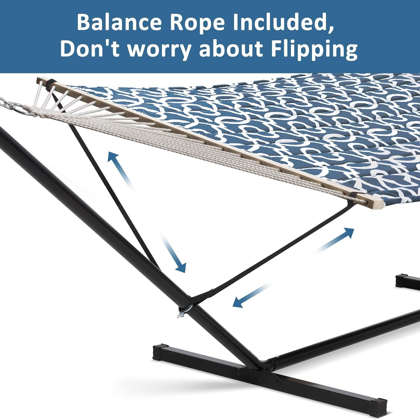 2 Person Hammock with Stand Heavy Duty Portable Dark Grey