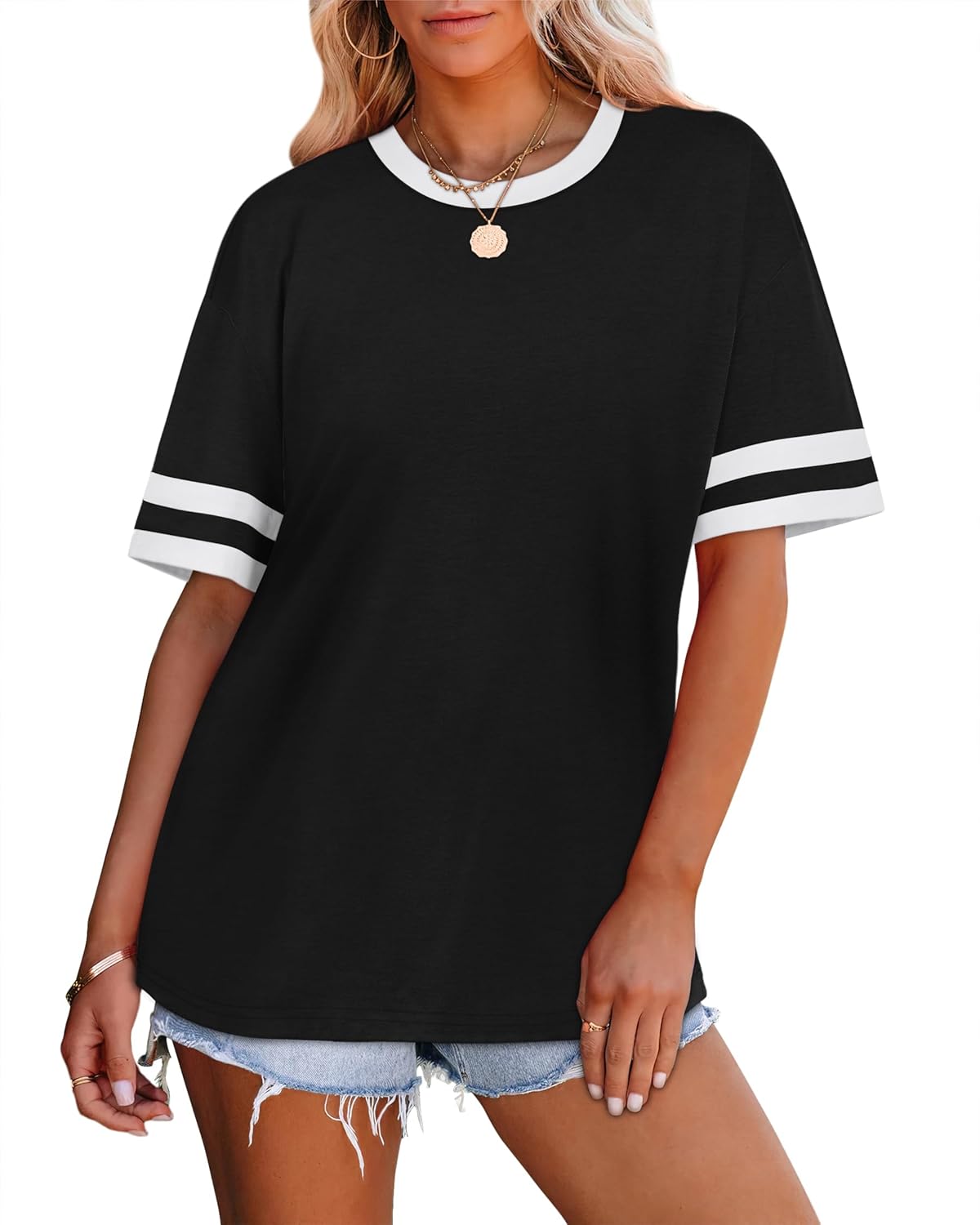 Womens T Shirts Loose Fit Short Sleeve Tees