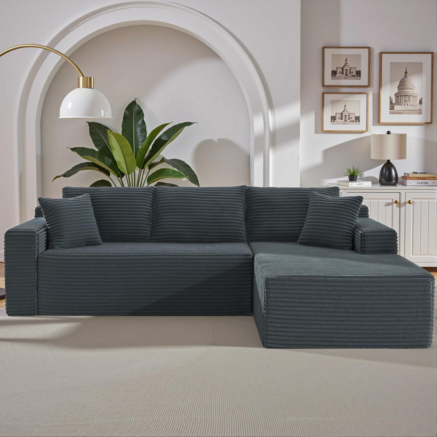 105 Inch Cloud Sectional Couch with Deep Seat