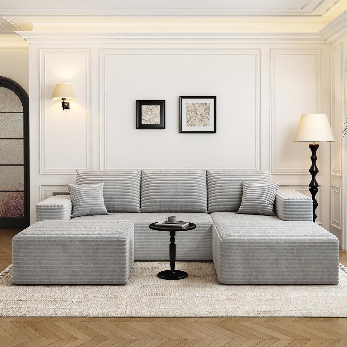 107.5" Cloud Modular Sectional Sofa with 1 Ottoman