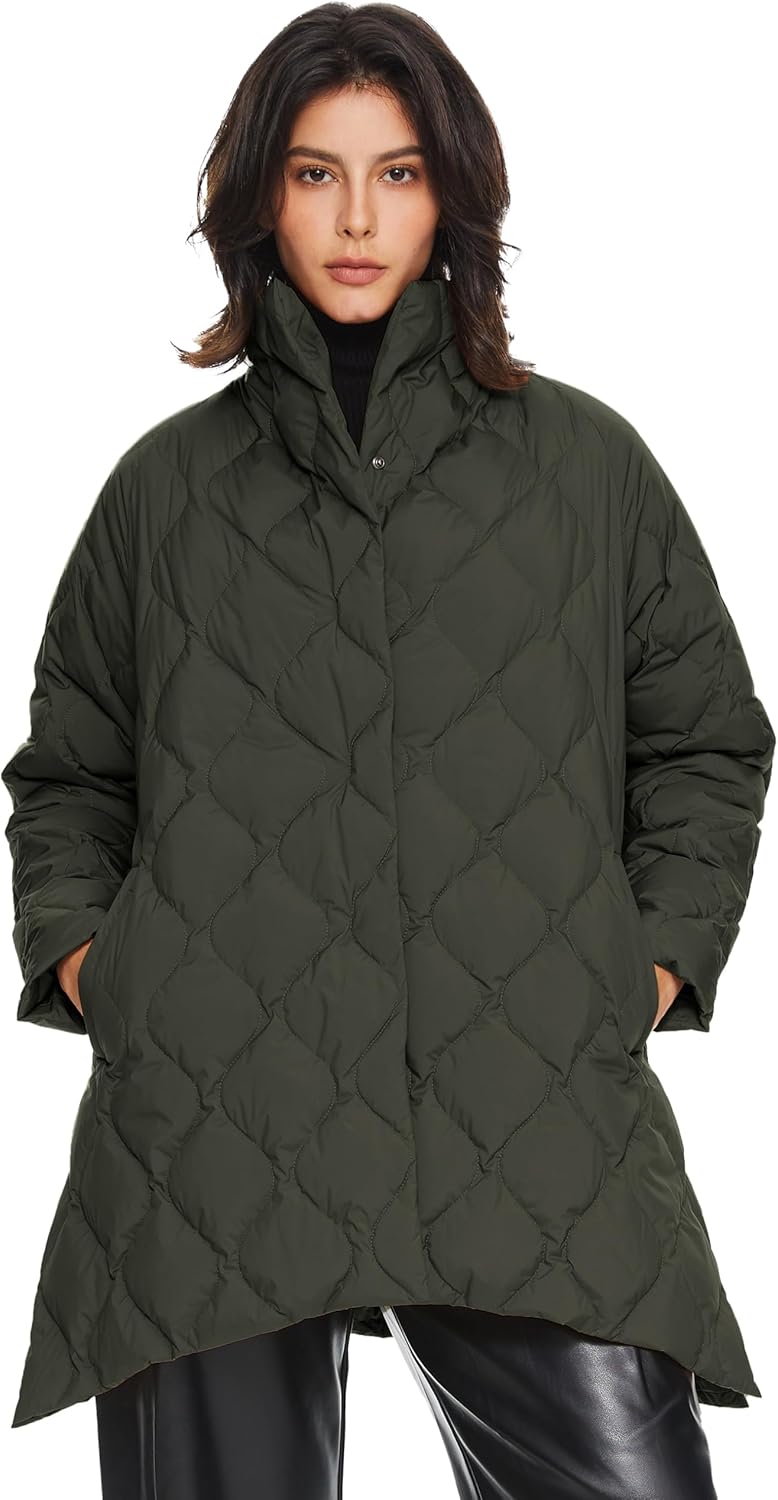 Women’s Oversized Quilted Down Jacket Lightweight Puffer Coat