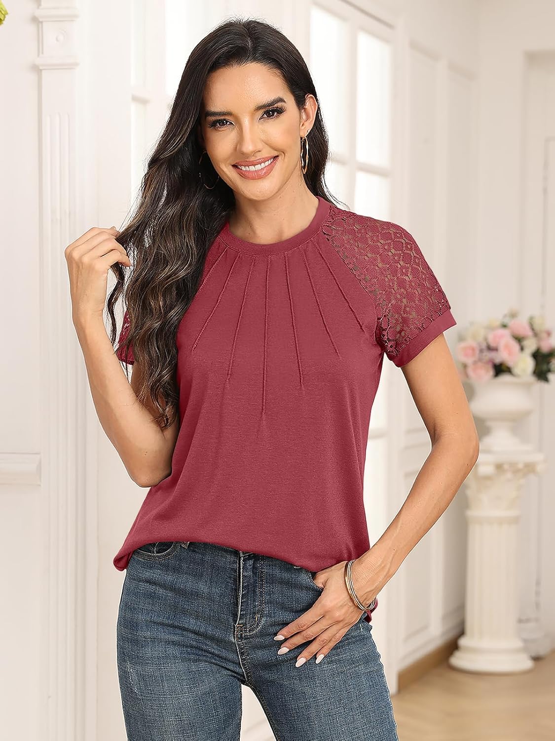 Spring Shirts Trendy Vacation Outfits Short Sleeve Tee