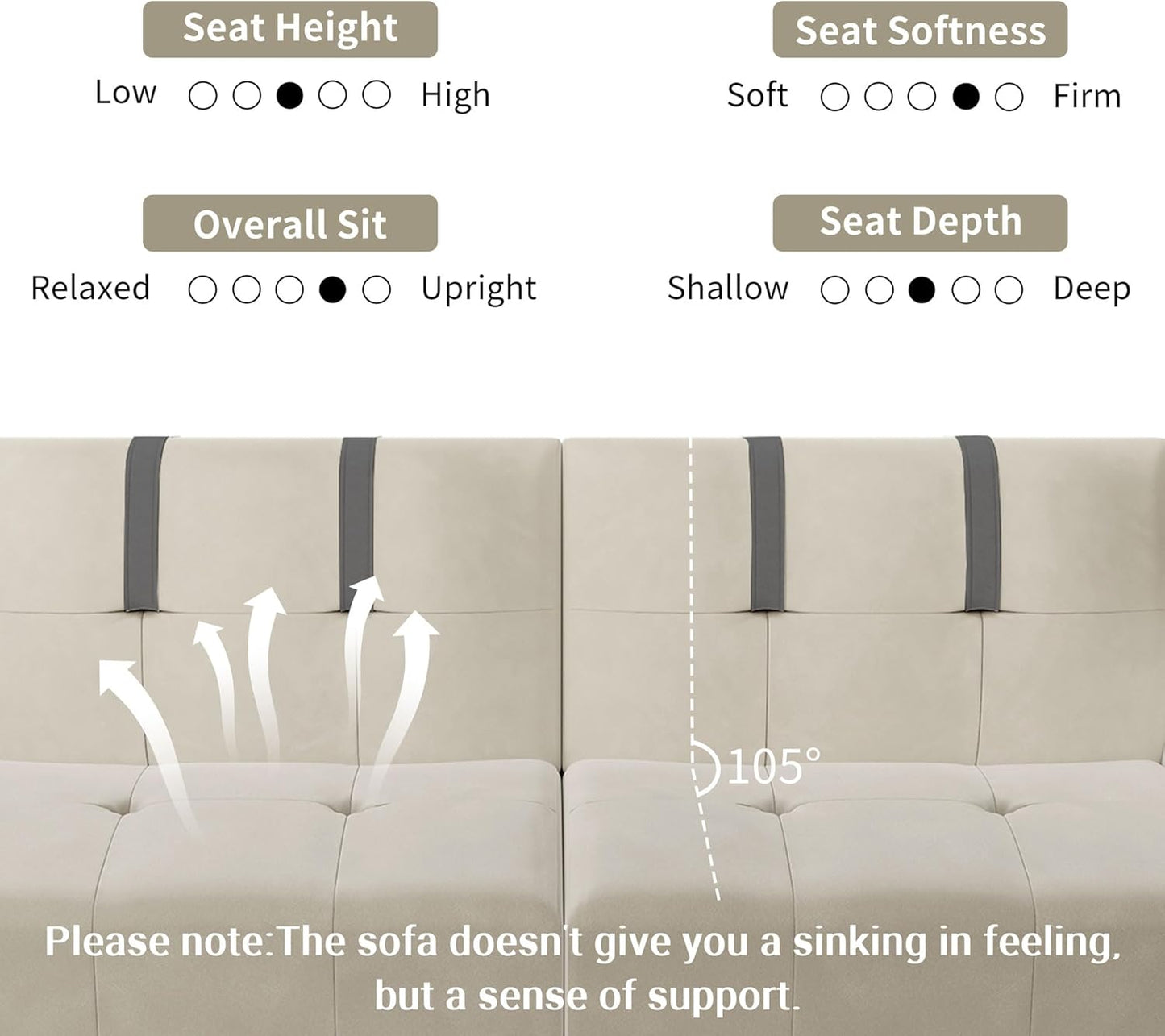 110 Inch U Shaped Sectional Sofa with Double Chaise Black
