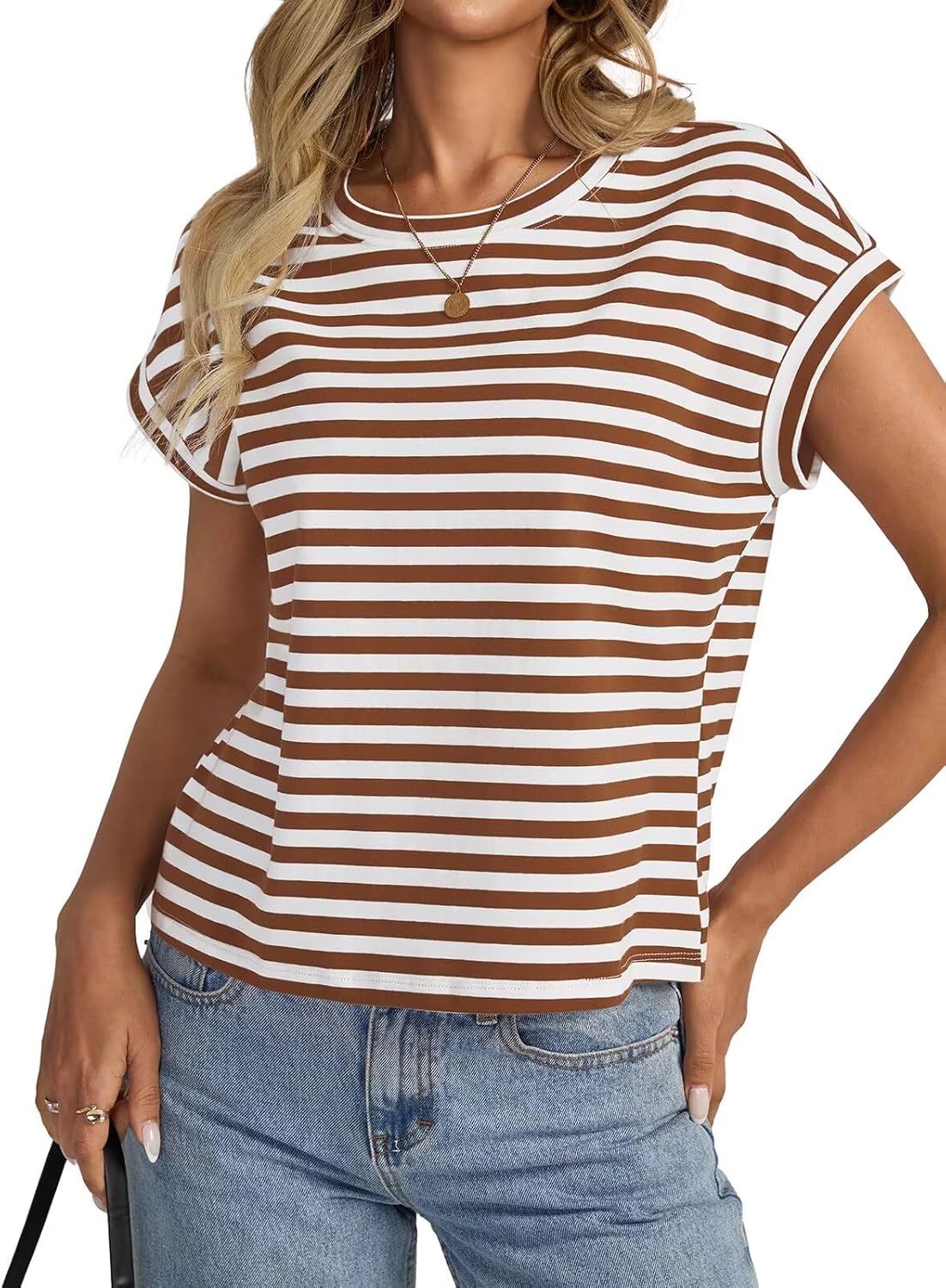 Womens Cap Sleeve Crop Tops Cotton T Shirts