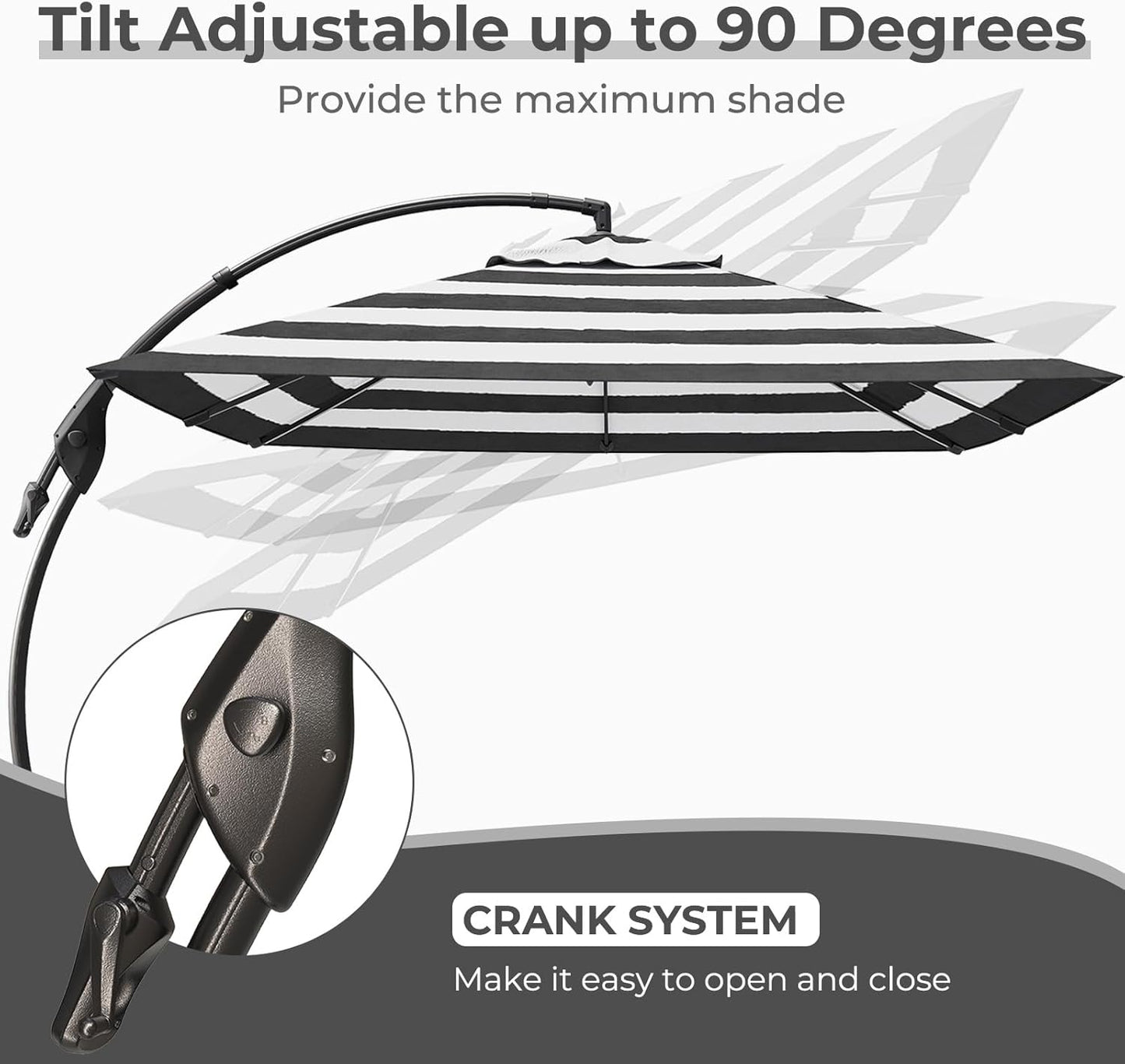 12FT Outdoor Offset Cantilever Umbrella with Base Champagne