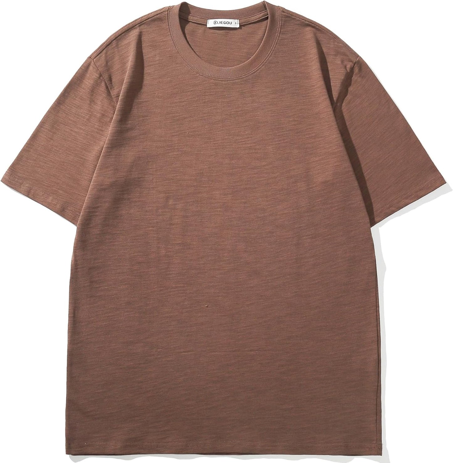 Cotton Loose Fit Thick T-Shirt Heavy Weight Crewneck Tees for Men