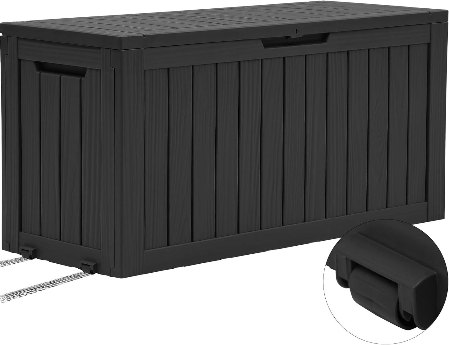 YITAHOME 120 Gallon Large Deck Box Upgraded Resin Outdoor Storage Boxes
