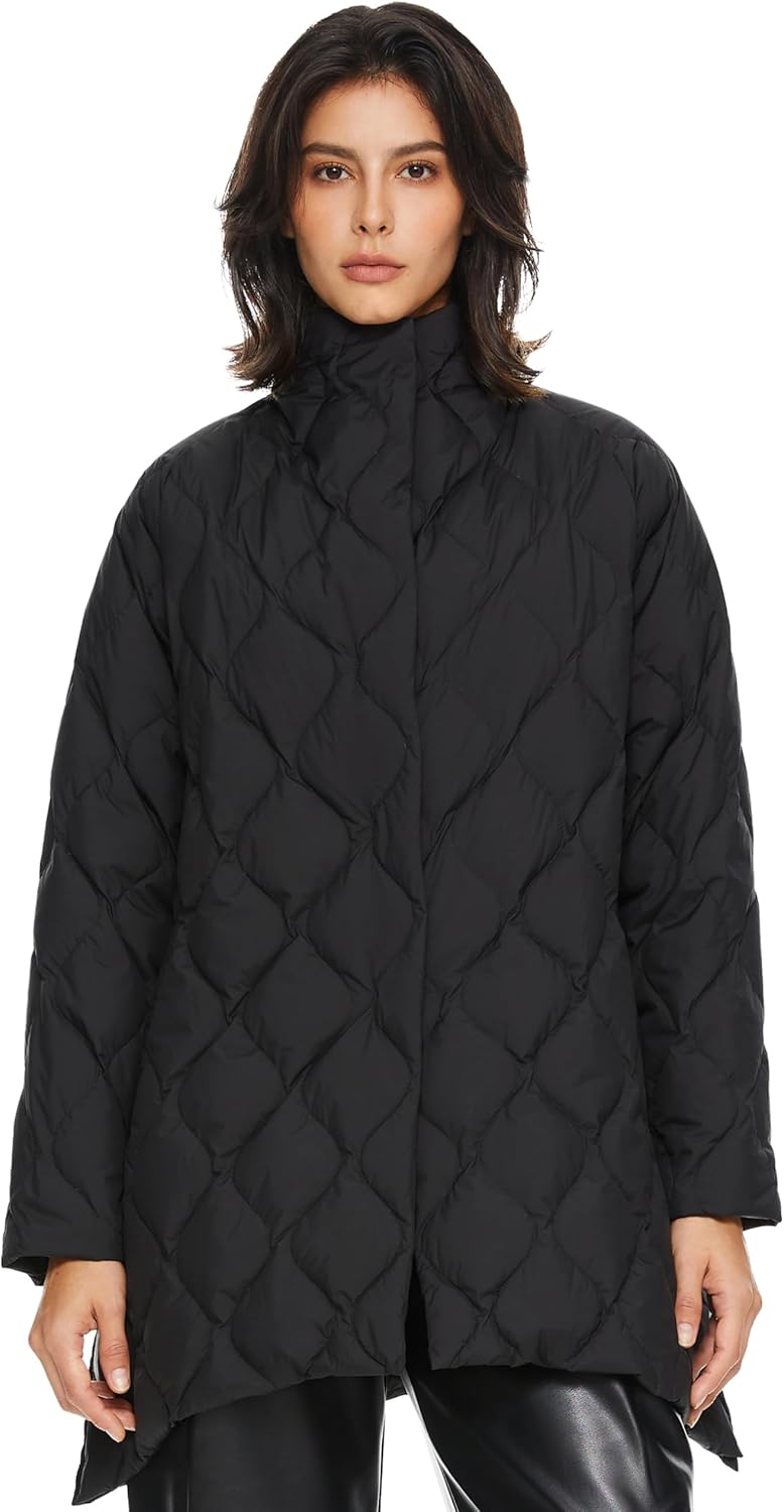 Women’s Oversized Quilted Down Jacket Lightweight Puffer Coat