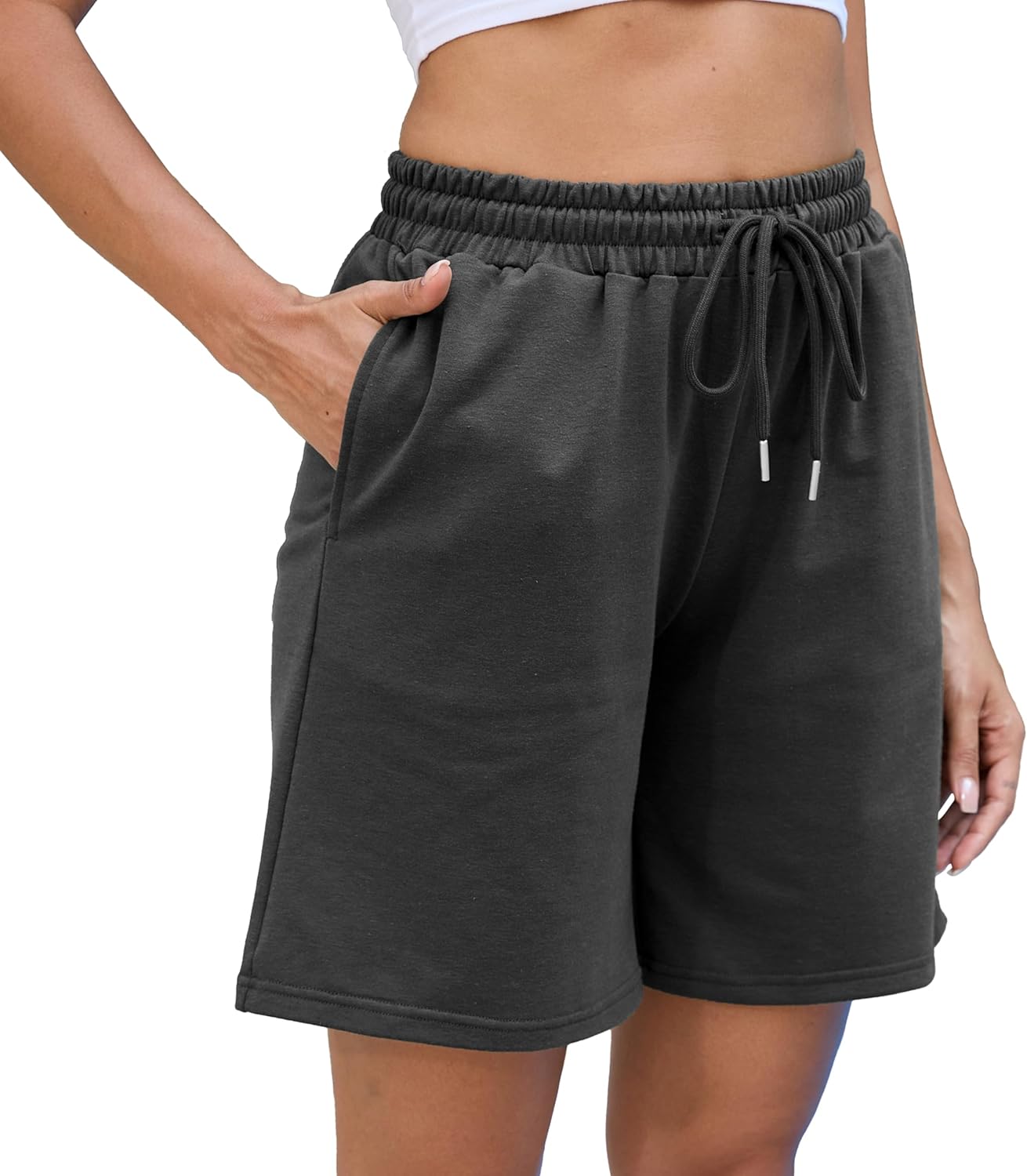 Womens Athletic Shorts Jogger Sweat Summer Loose Drawstring Bermuda Shorts with Pockets