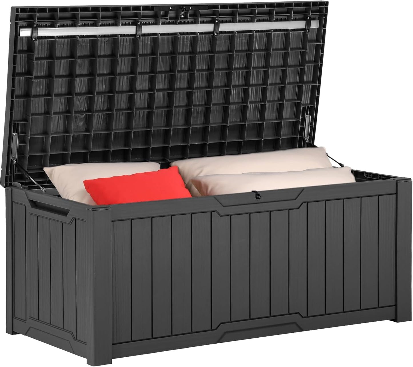 YITAHOME 120 Gallon Large Deck Box Upgraded Resin Outdoor Storage Boxes