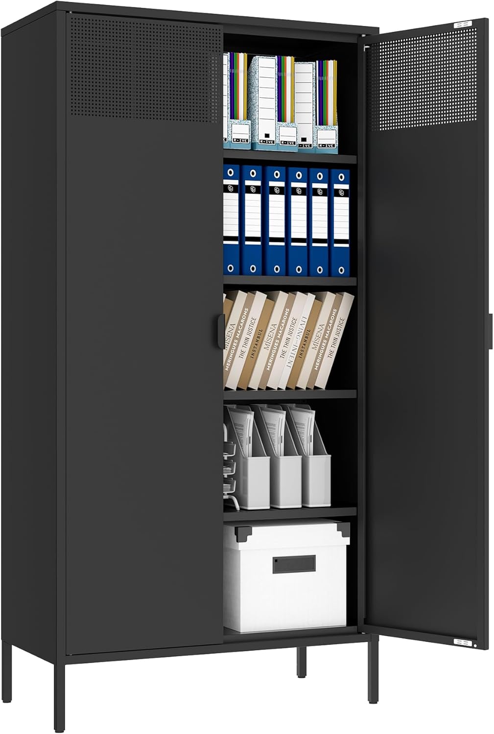 2 Door Storage Sideboard Metal Storage Cabinet with 2 Adjustable Shelf