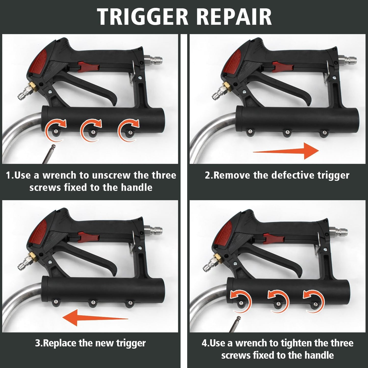 14" Pressure Washer Surface Cleaner with 4 Wheels