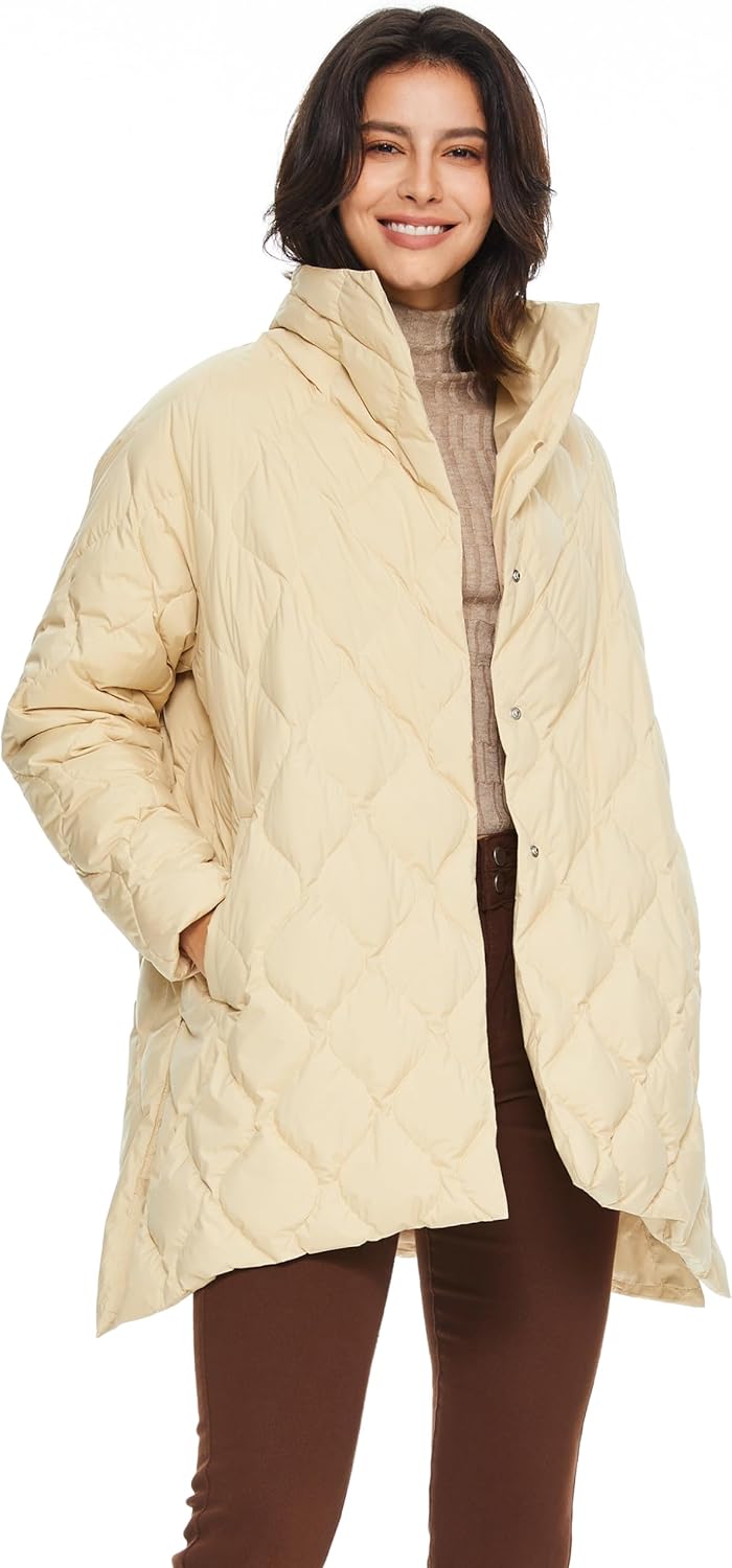 Women’s Oversized Quilted Down Jacket Lightweight Puffer Coat