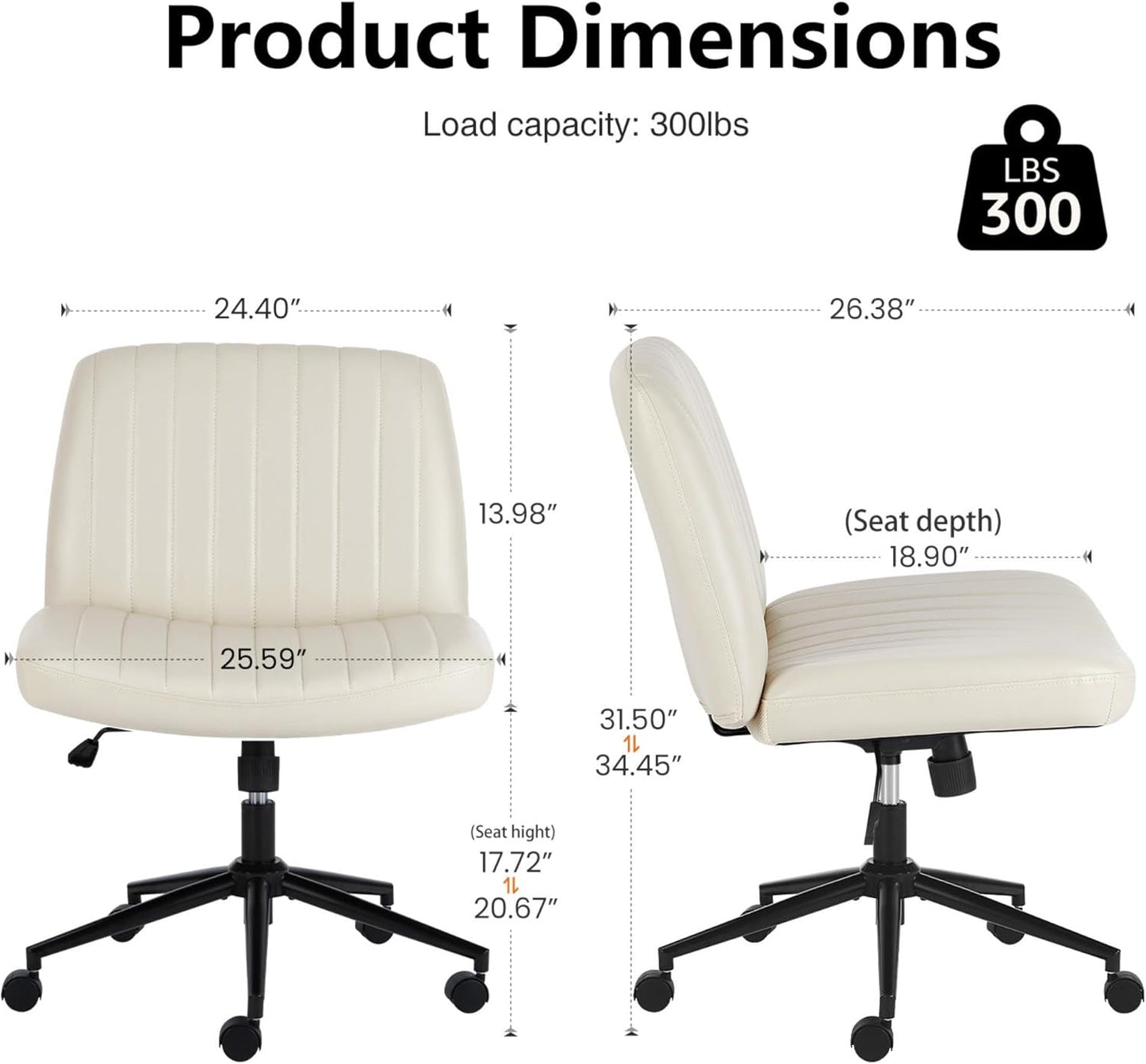 DUMOS Criss Cross Chair Legged Office Wide Comfy Desk Seat
