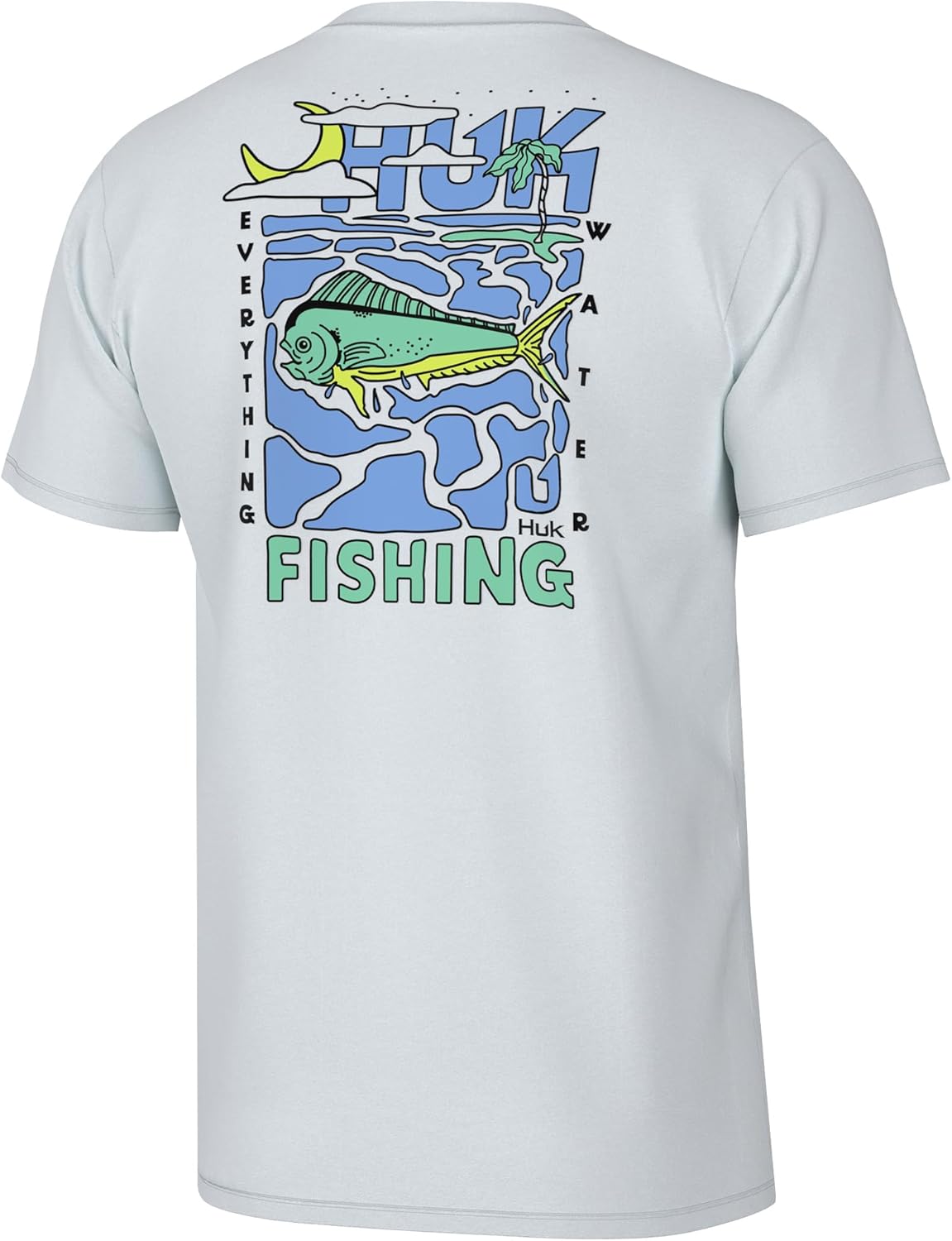 Men Fishing Graphic Tee Performance Short Sleeve Quick-Dry