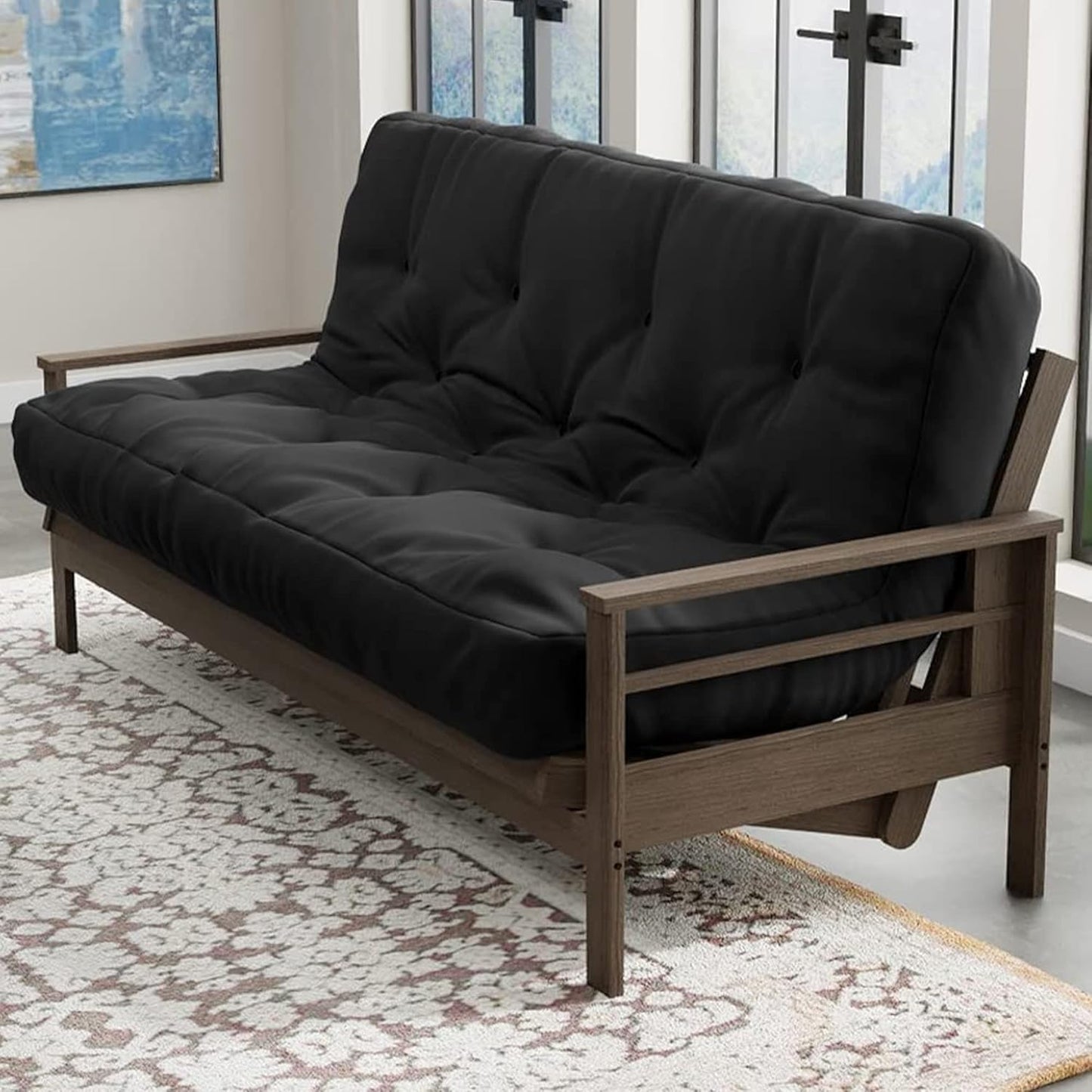 10 Inch Full Size Memory Foam Futon Mattress Mineral Blue