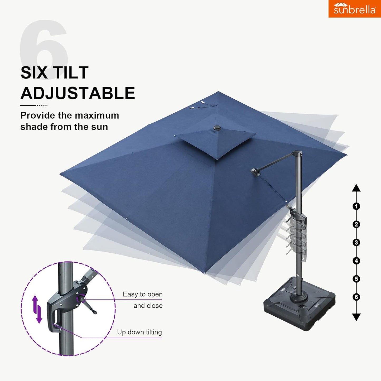 12ft Patio Umbrella with Base Large Outdoor Square Umbrella