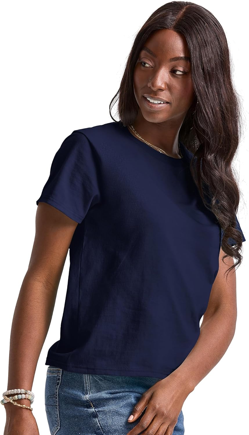 Cotton Crewneck Tee, Classic Fit T-Shirt for Women