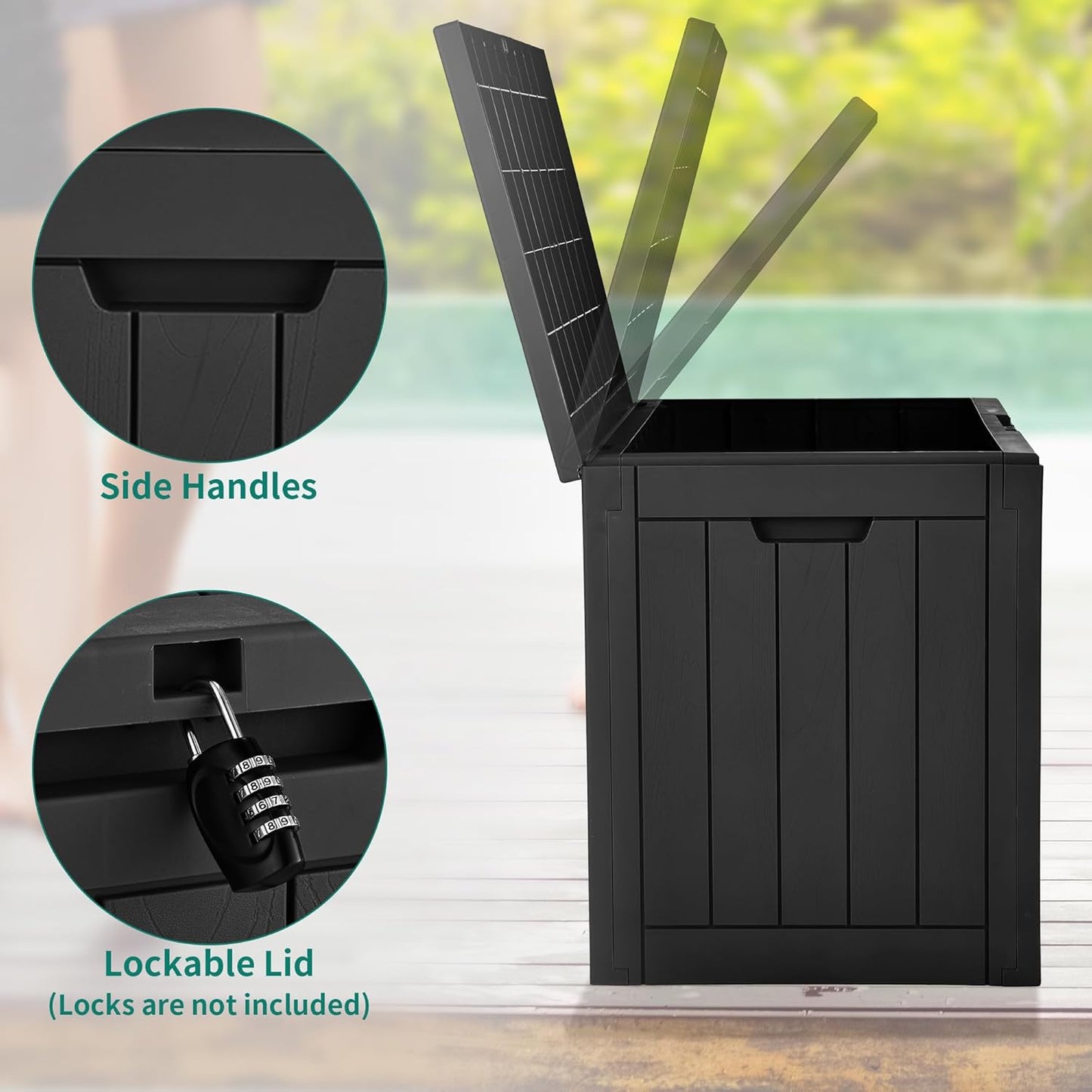 YITAHOME 120 Gallon Large Deck Box Upgraded Resin Outdoor Storage Boxes