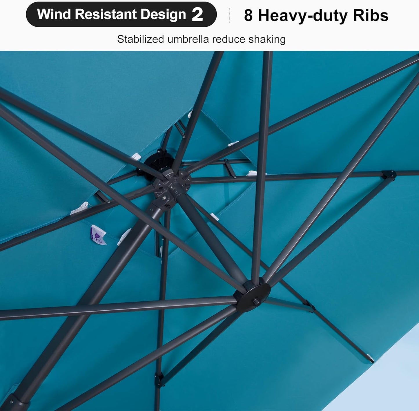 12ft Patio Umbrella with Base Large Outdoor Square Umbrella