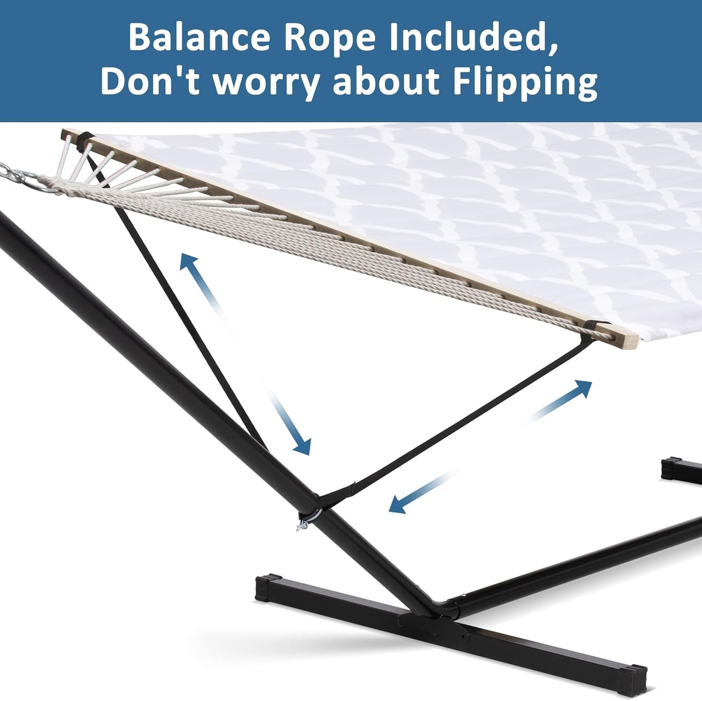 2 Person Hammock with Stand Heavy Duty Portable Dark Grey