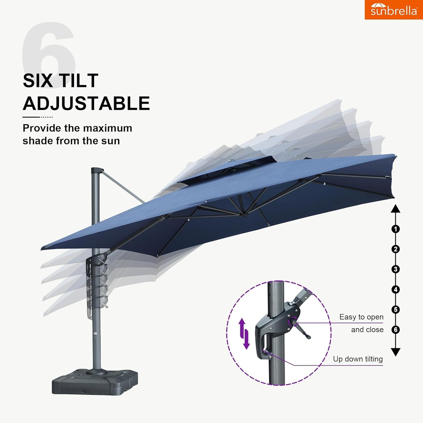 12ft Patio Umbrella with Base Large Outdoor Square Umbrella