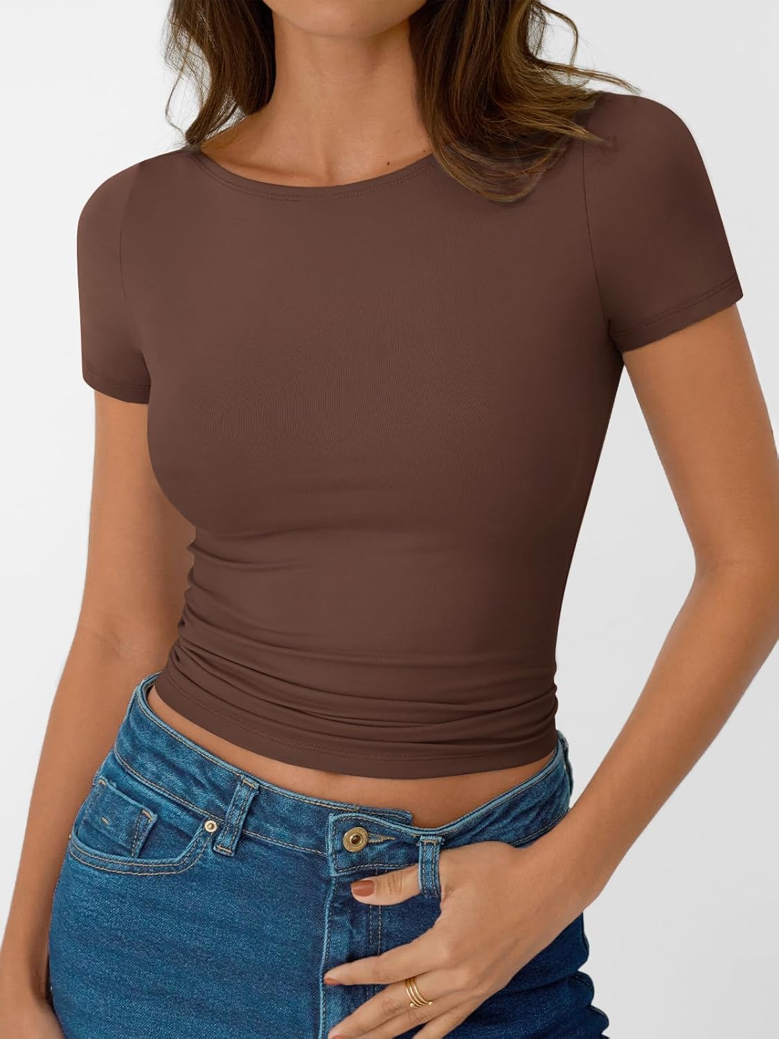 Womens Short Sleeve Boat Neck T-Shirts