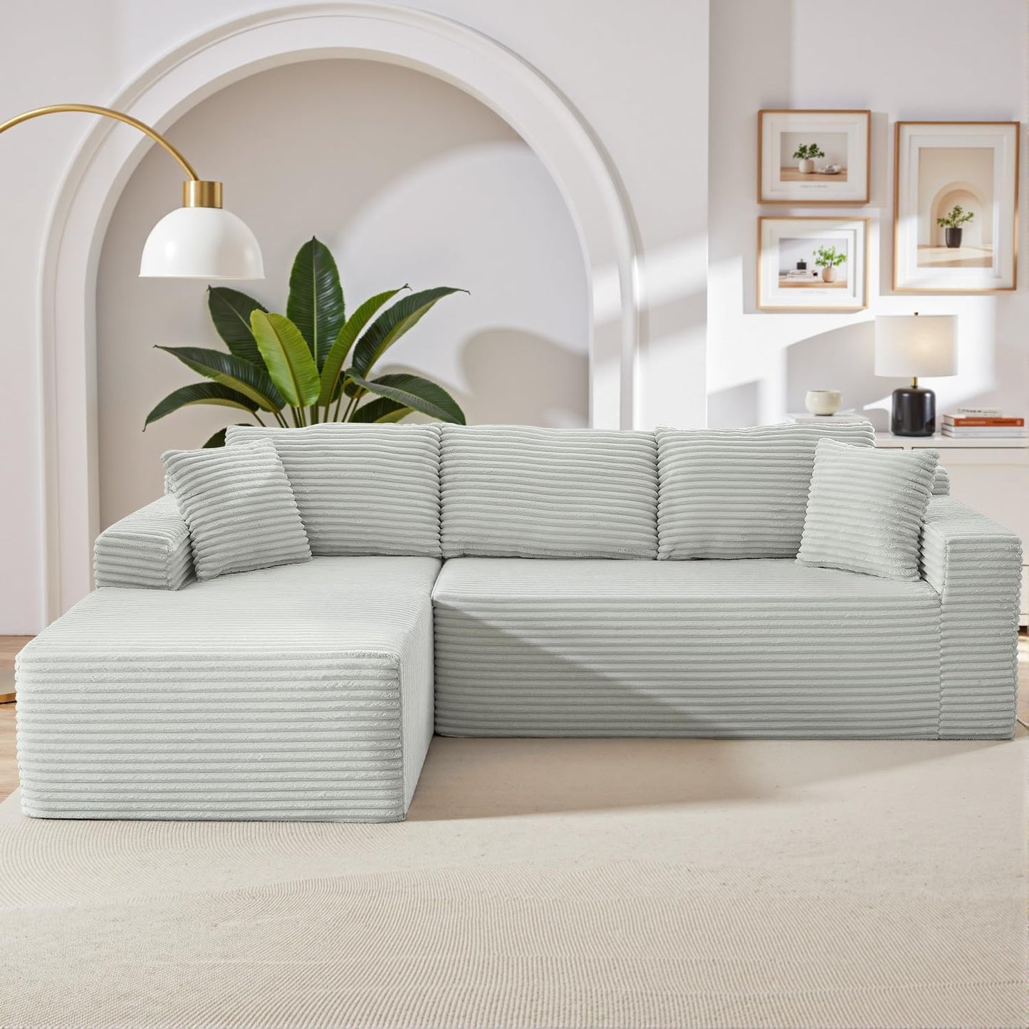 105 Inch Cloud Sectional Couch with Deep Seat