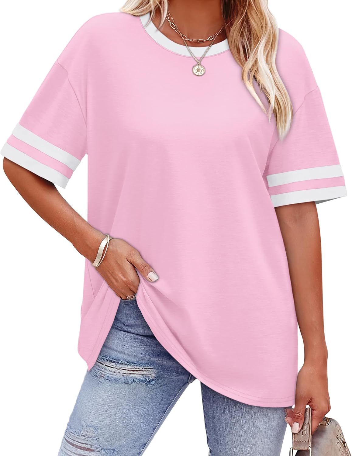 Womens T Shirts Loose Fit Short Sleeve Tees
