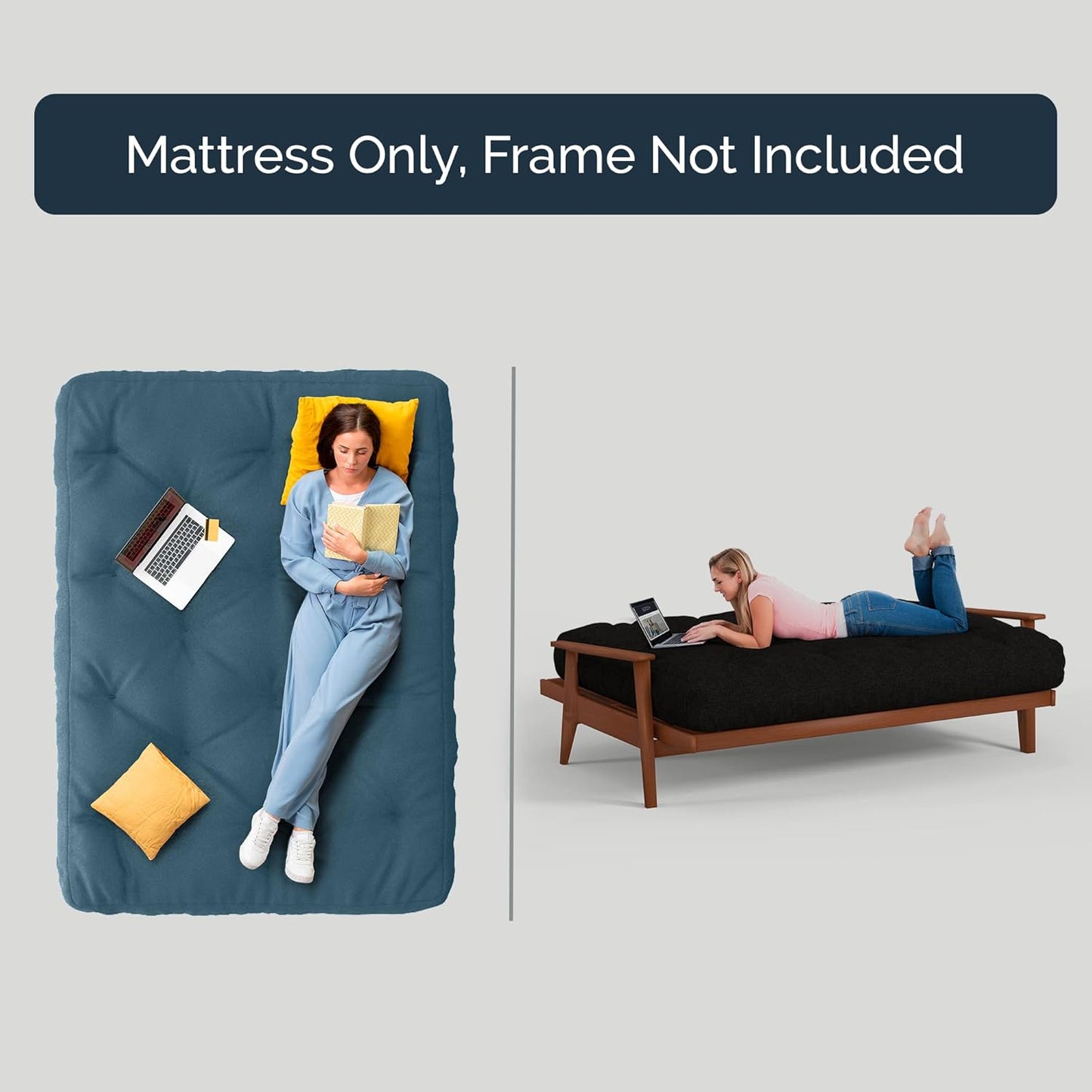 10 Inch Full Size Memory Foam Futon Mattress Mineral Blue