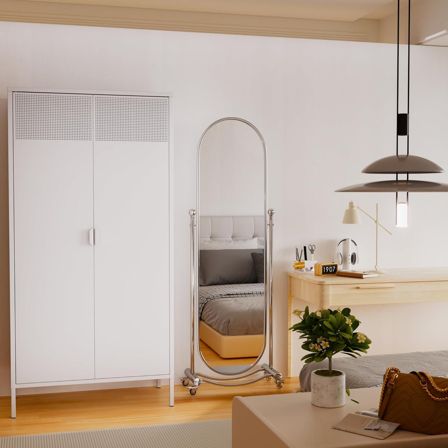 2 Door Storage Sideboard Metal Storage Cabinet with 2 Adjustable Shelf