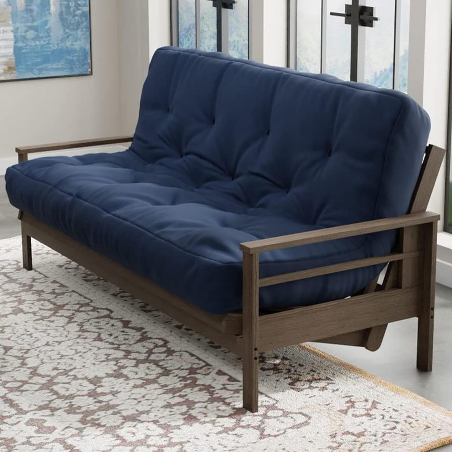 10 Inch Full Size Memory Foam Futon Mattress Mineral Blue