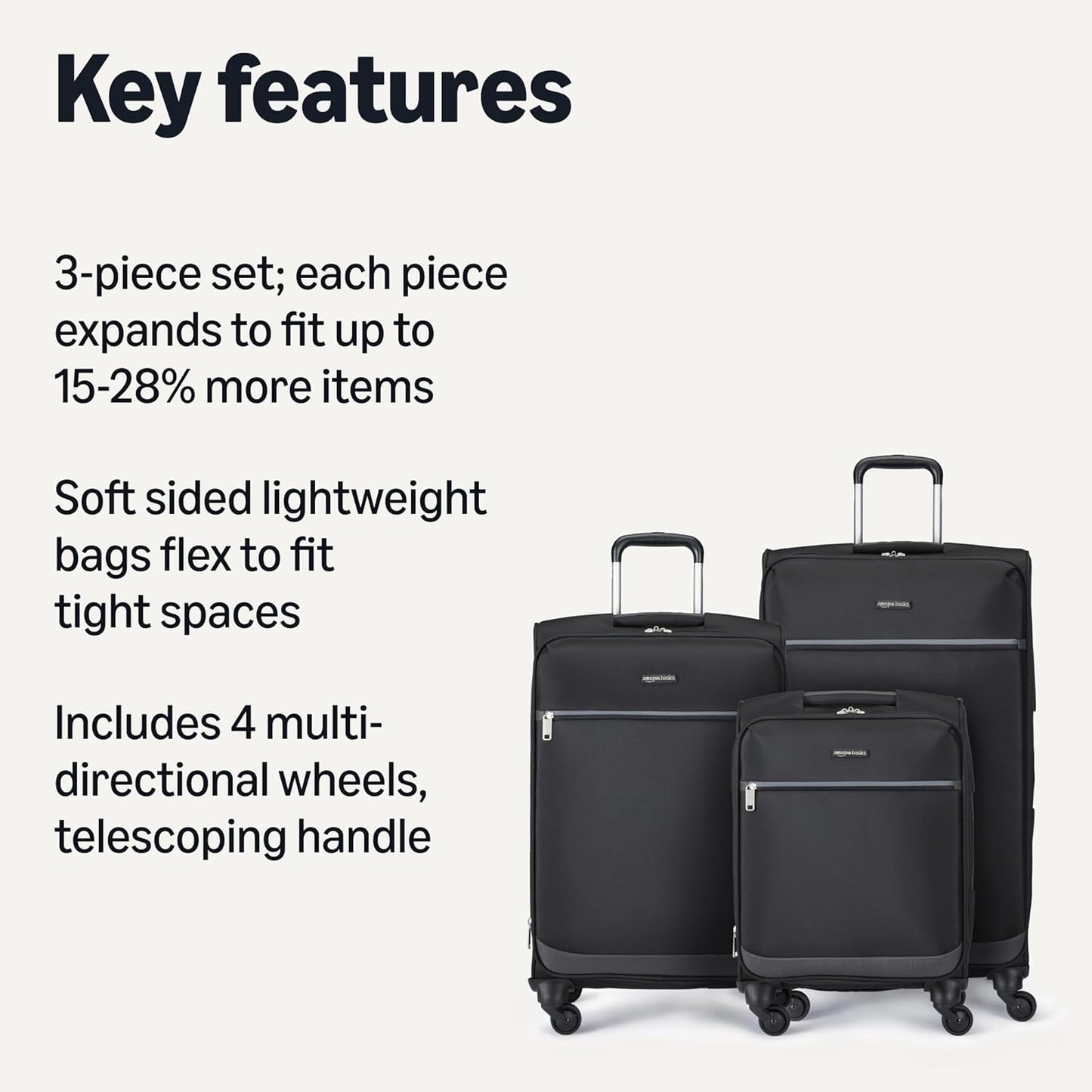 20" Luggage, Softside Suitcase With TSA Lock
