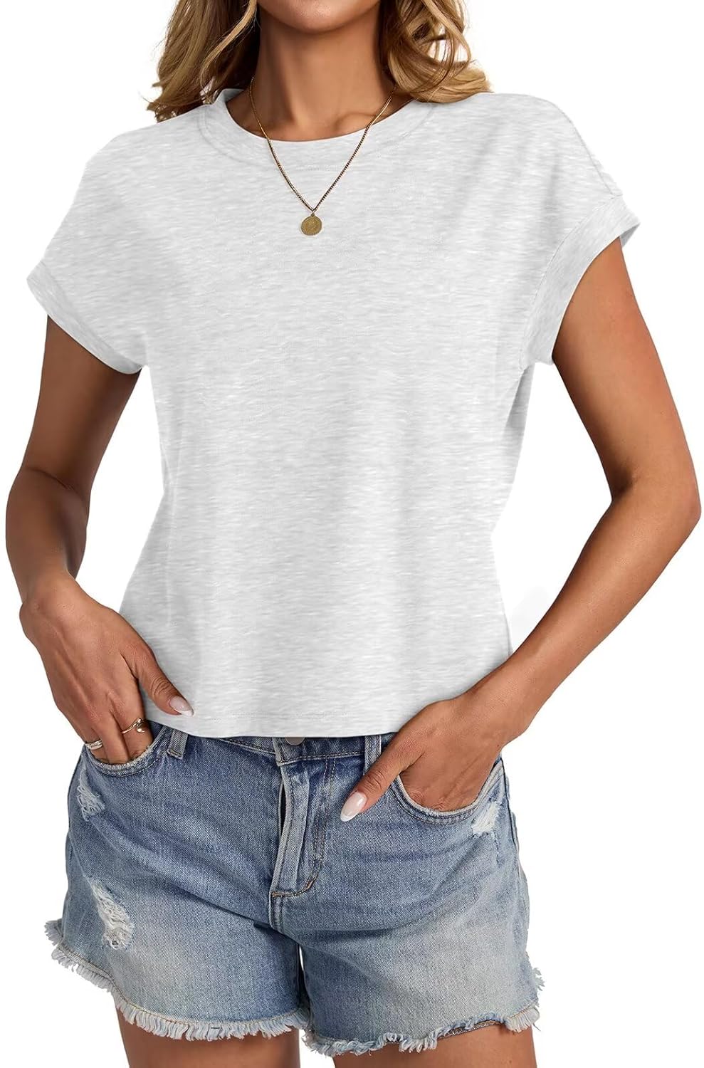Womens Cap Sleeve Crop Tops Cotton T Shirts