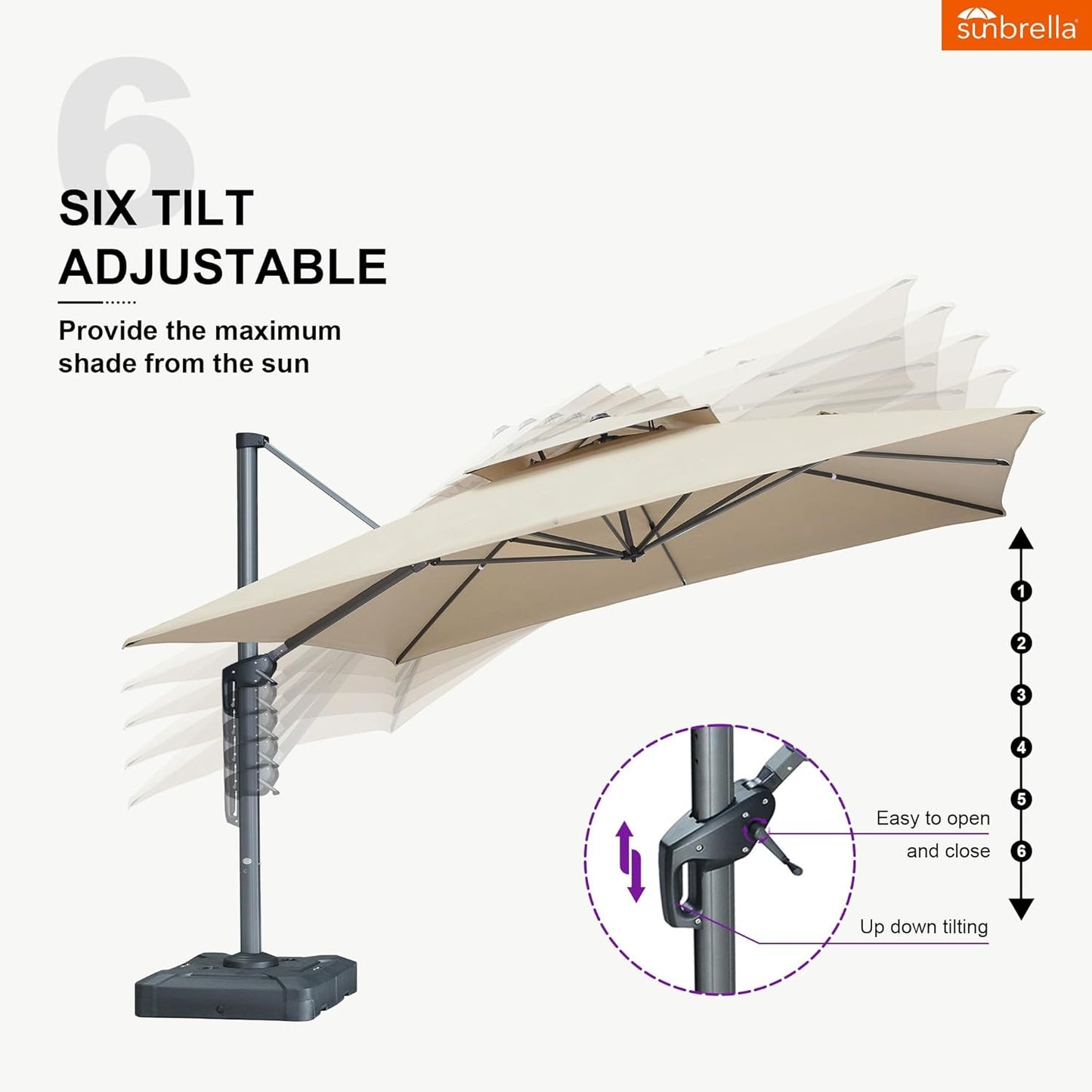 12ft Patio Umbrella with Base Large Outdoor Square Umbrella