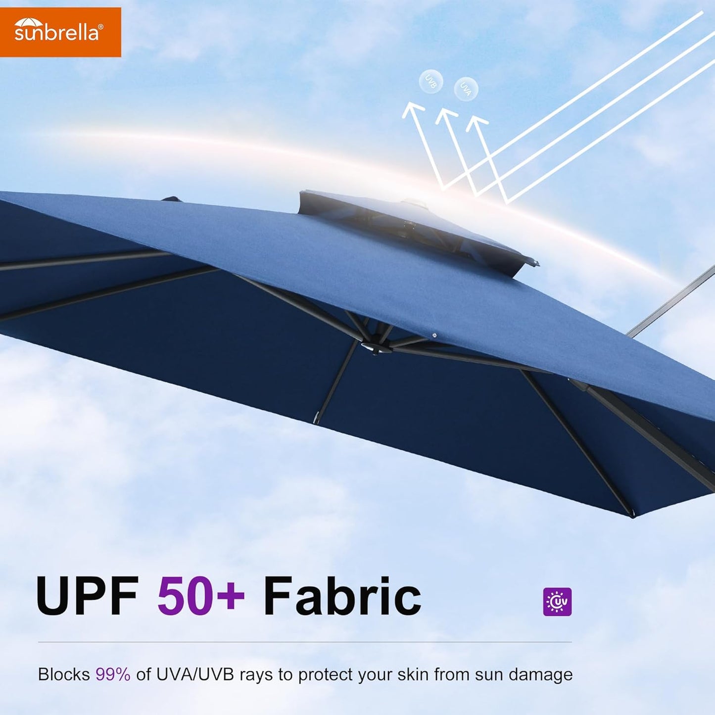 12ft Patio Umbrella with Base Large Outdoor Square Umbrella