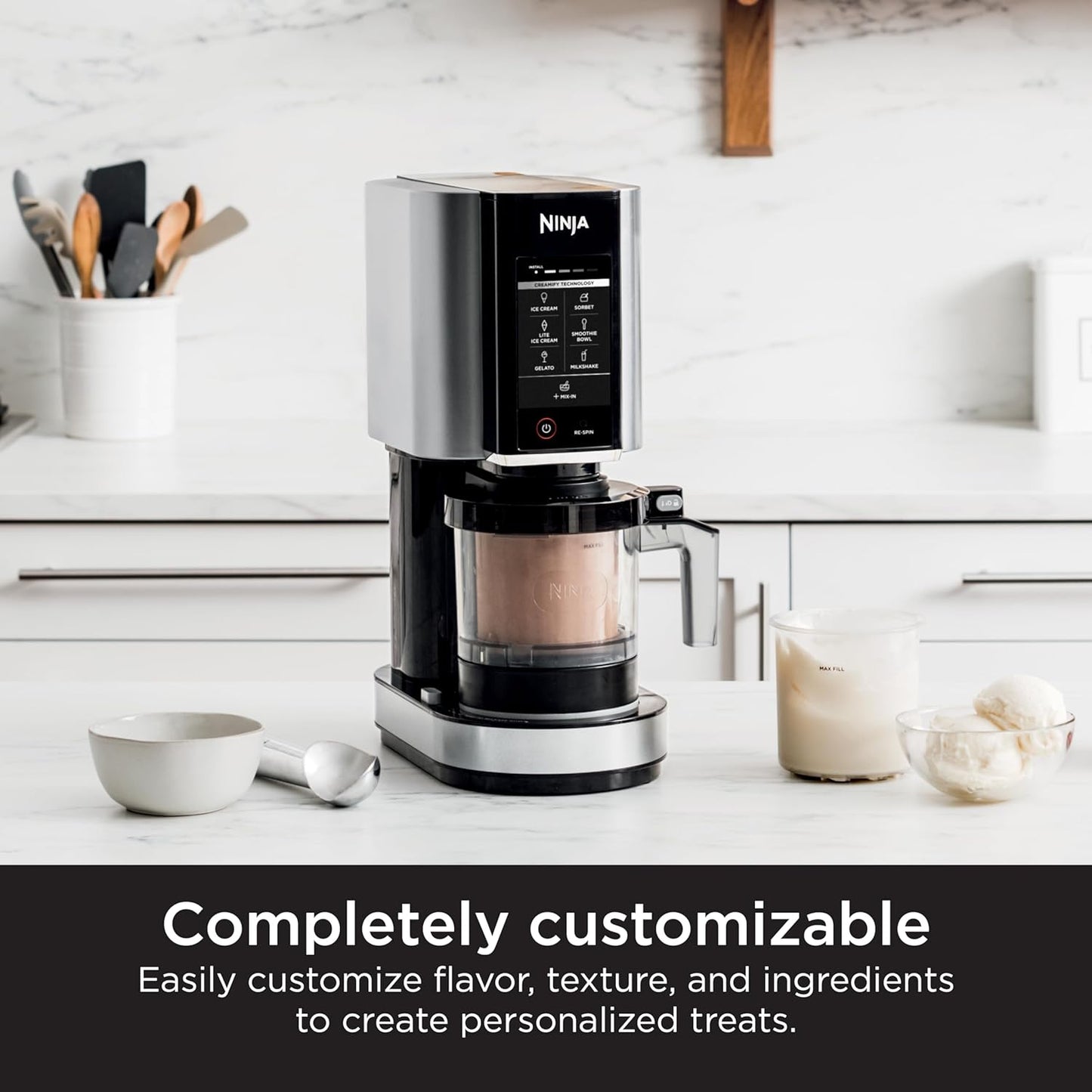 Ninja NC301 CREAMi Ice Cream Maker, for Gelato, Mix-ins, Milkshakes, Sorbet, Smoothie Bowls & More